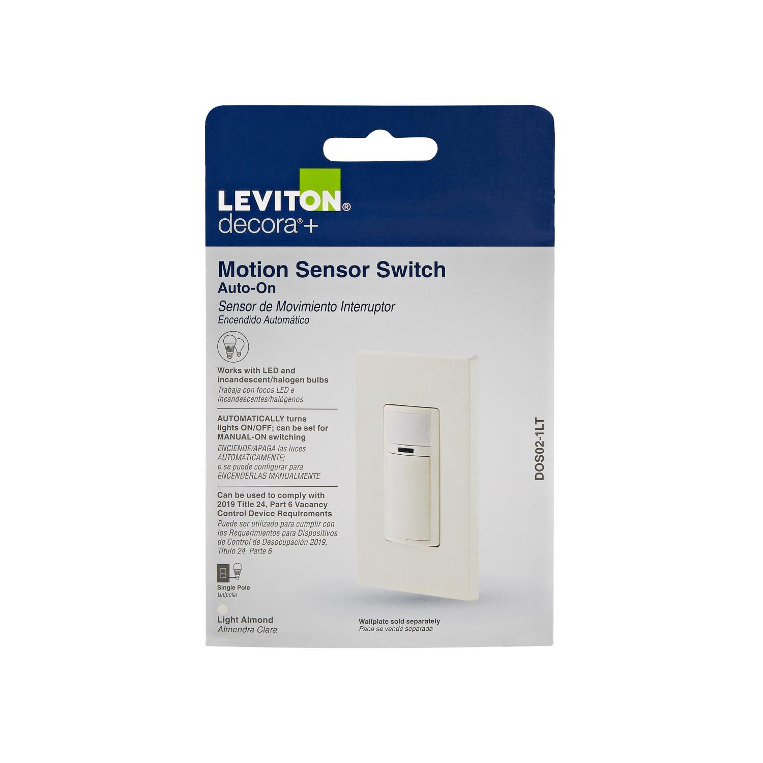 Leviton Decora 2.5 amps Single Pole Motion Sensor Switch Light Almond 1 pk