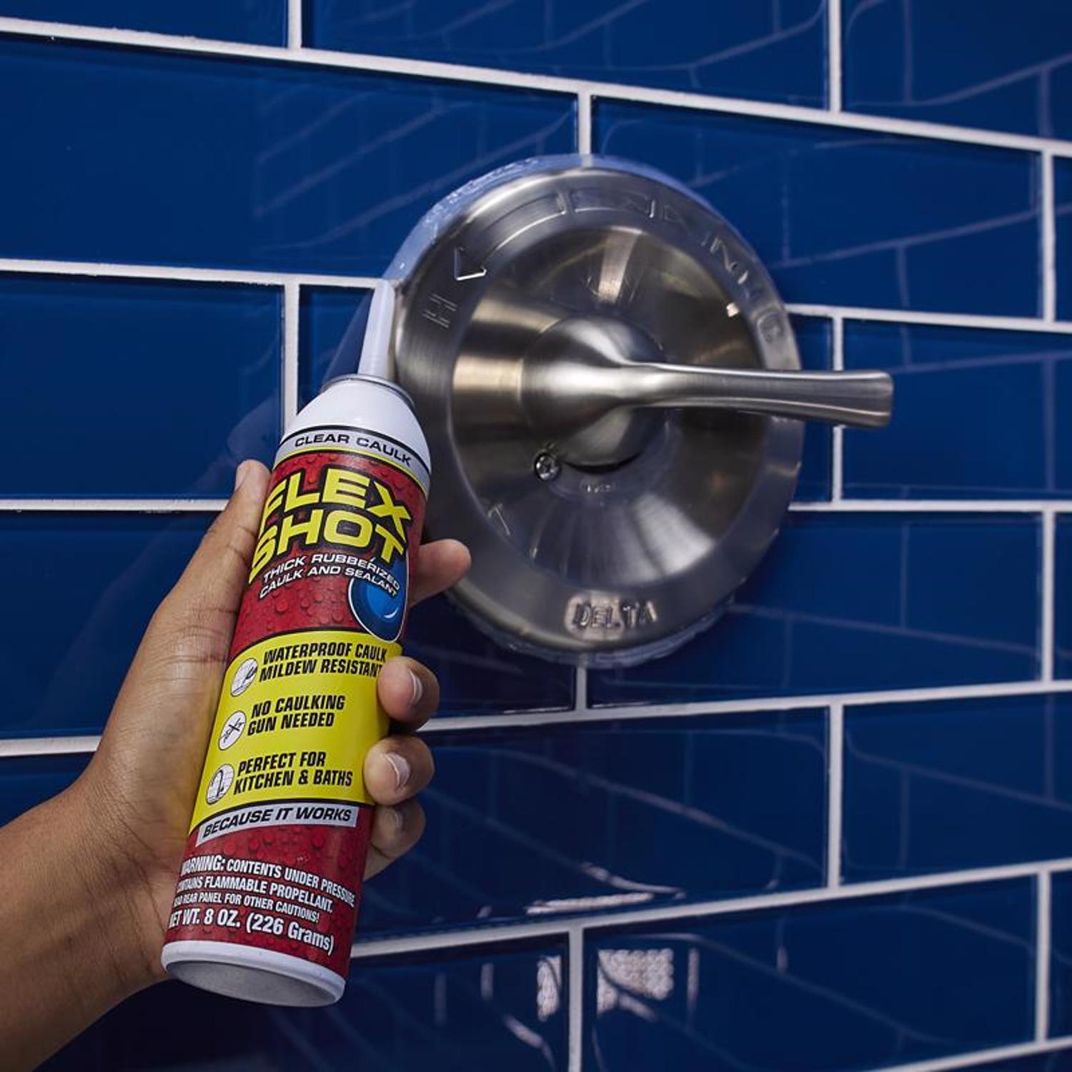 Flex Seal Family of Products Flex Shot Clear Rubber All Purpose Waterproof Sealant 8 oz