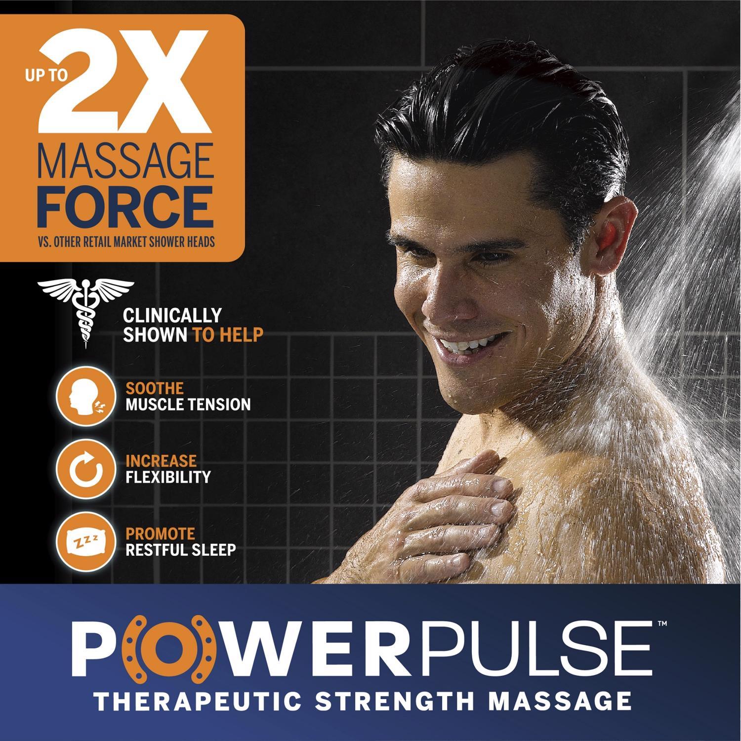 Waterpik PowerPulse Chrome Six settings Handheld Showerhead 1.8 gpm
