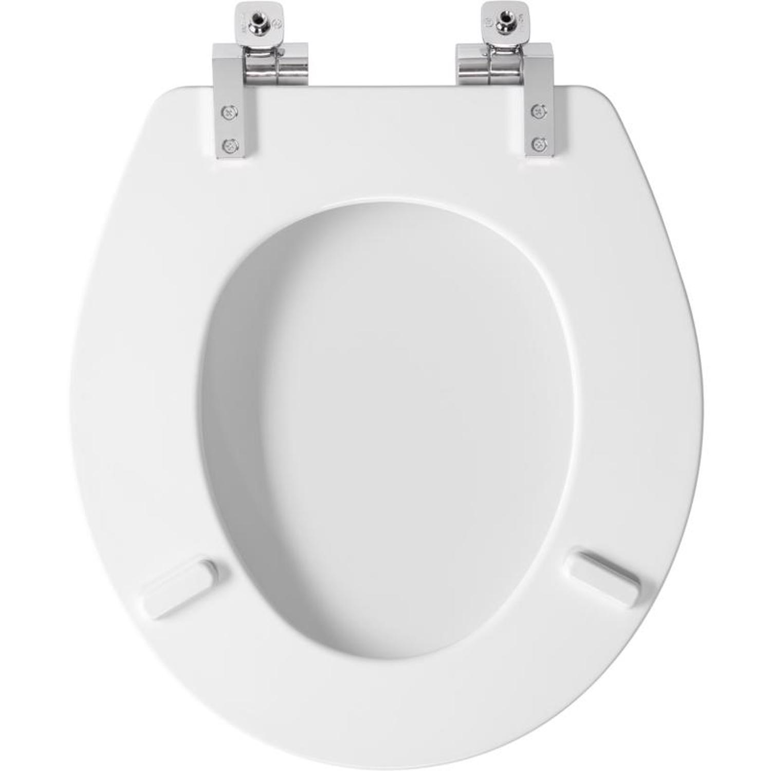 Mayfair by Bemis Benton Slow Close Round White Enameled Wood Toilet Seat