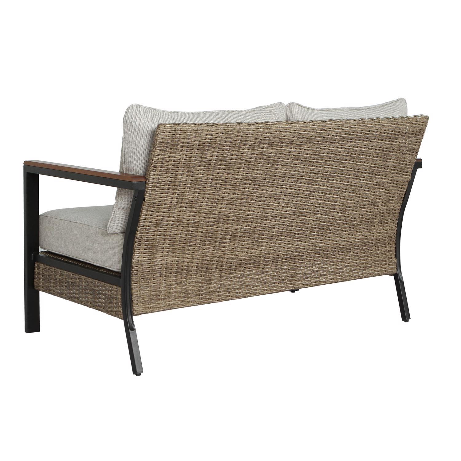 Living Accents Rhett 4 pc Black Steel Contemporary Patio Set Tan