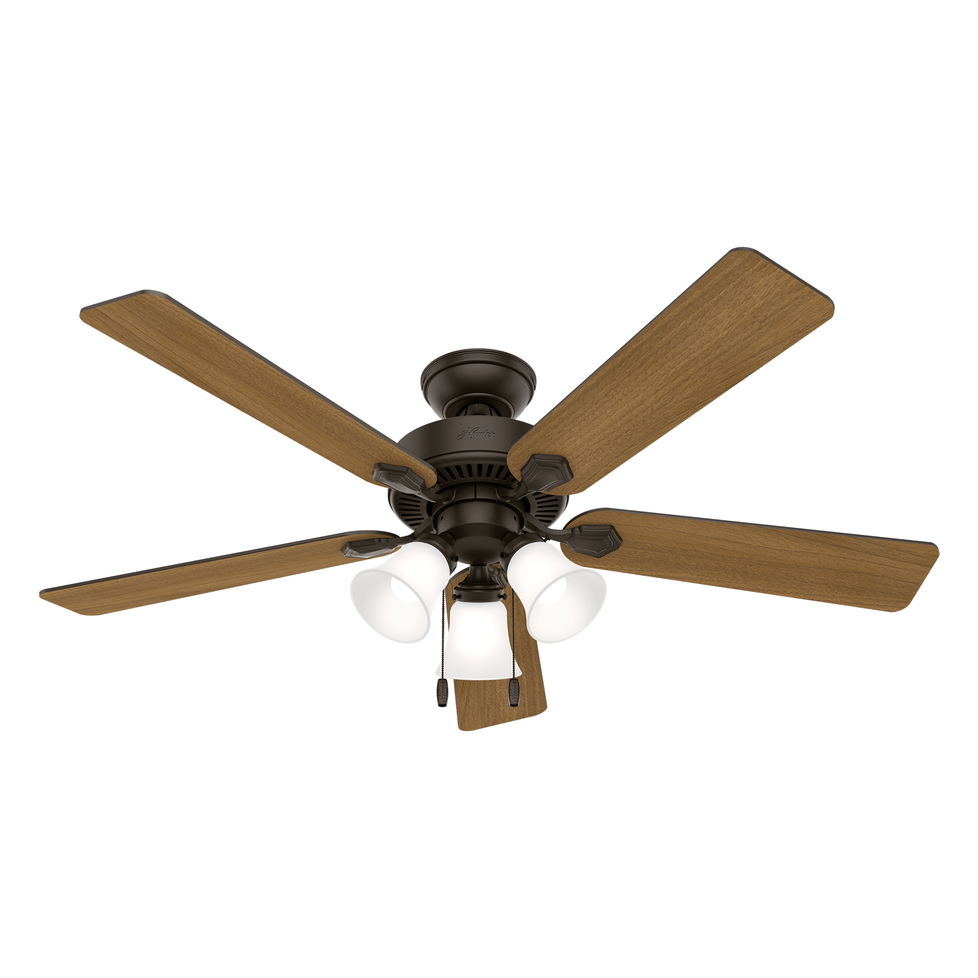 Hunter Fan Swanson 52 inch New Bronze with American Walnut / Greyed Walnut Blades Ceiling Fan
