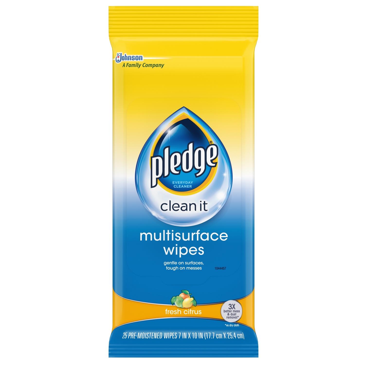 Pledge No Scent Multi-Surface Cleaner Wipes 25 ct