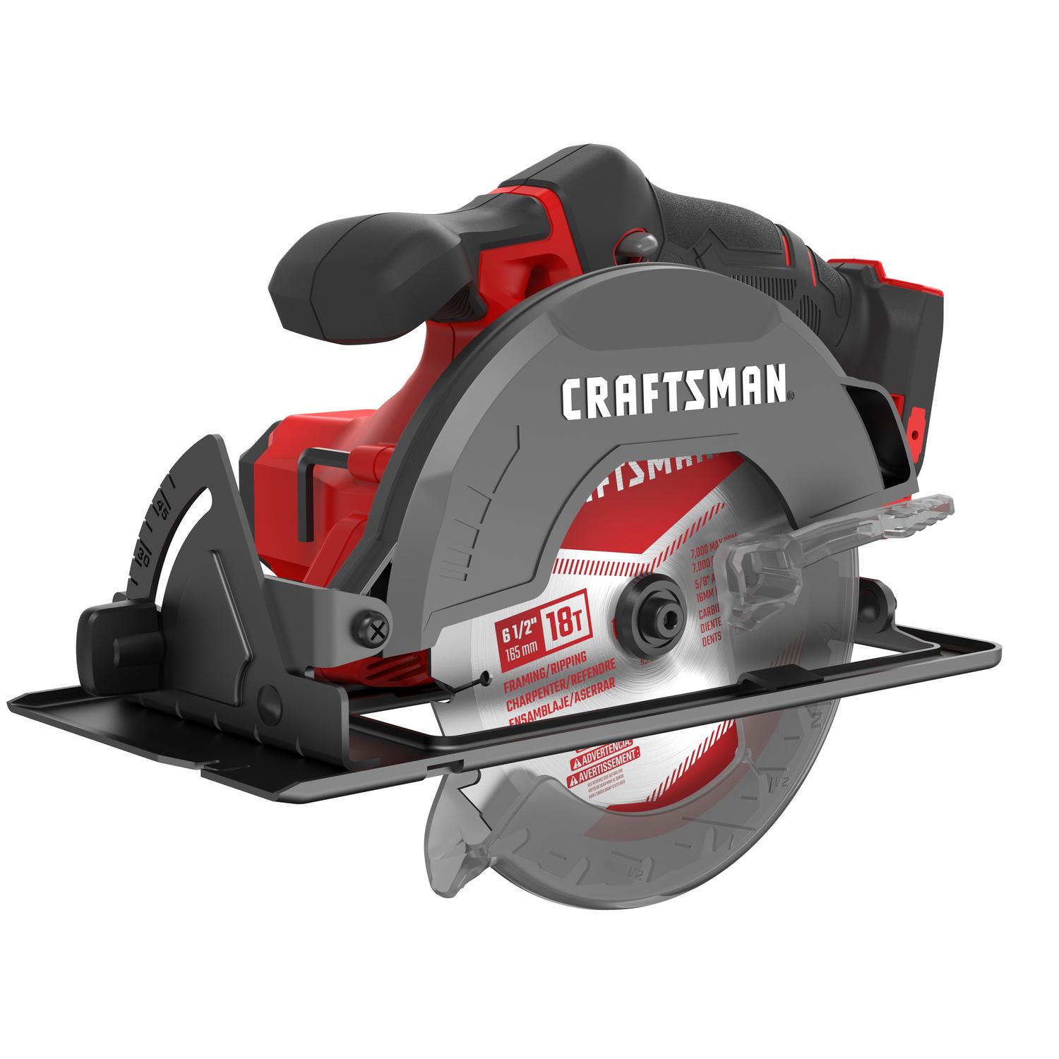 CRAFTSMAN V20 6-1/2 in. Cordless Brushed Circular Saw Tool Only