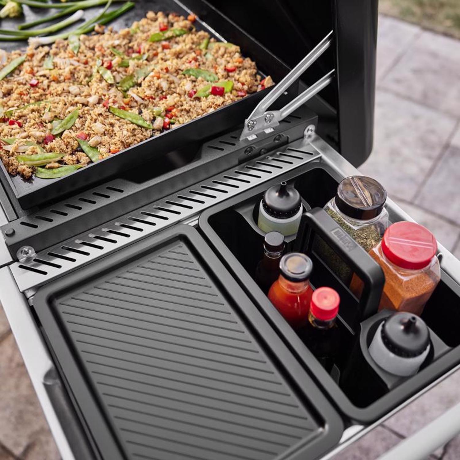Weber Works Caddy with Tray Lid Black Accessory Organizer