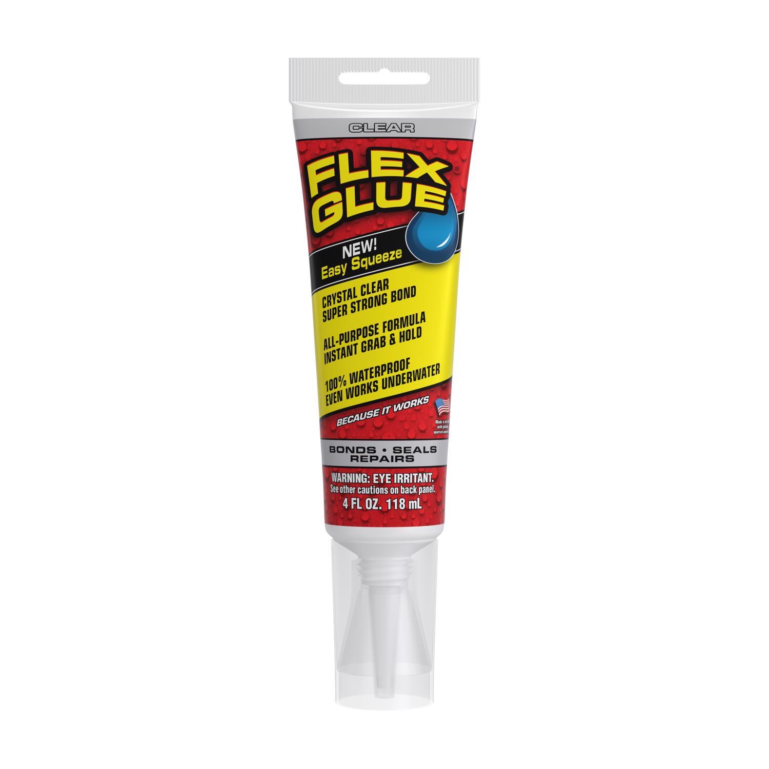 Flex Seal Family of Products Flex Glue Clear Rubberized Waterproof Adhesive 4 oz