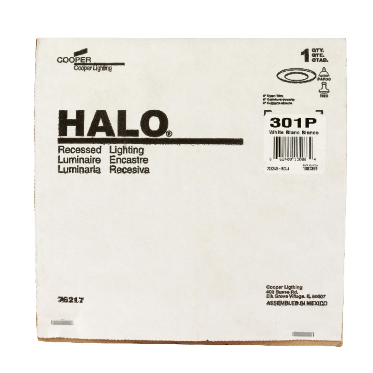 Halo Matte White 6 in. W Metal Incandescent Open Trim 75 W