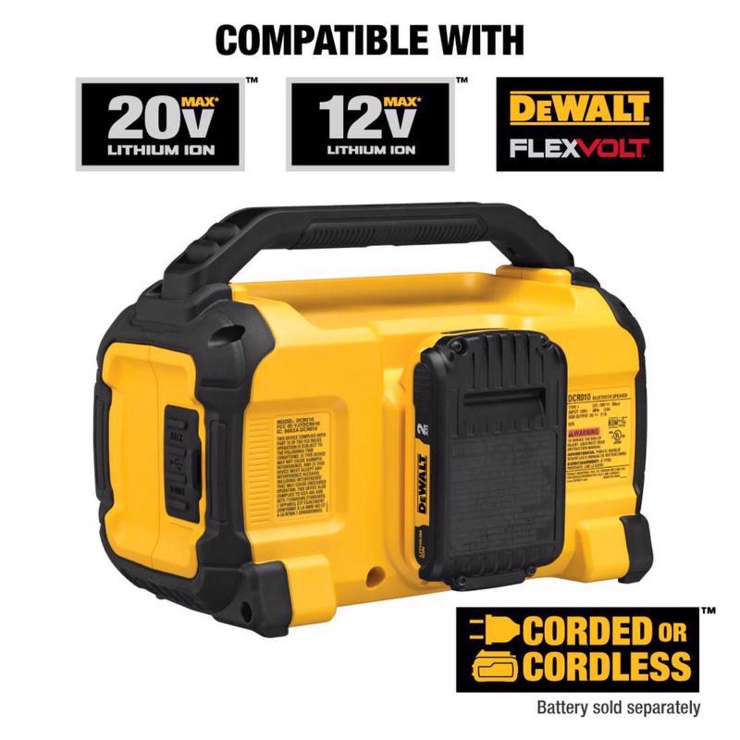 DeWalt 20V MAX DCR010 Lithium-Ion Jobsite Bluetooth Speaker 1 pc
