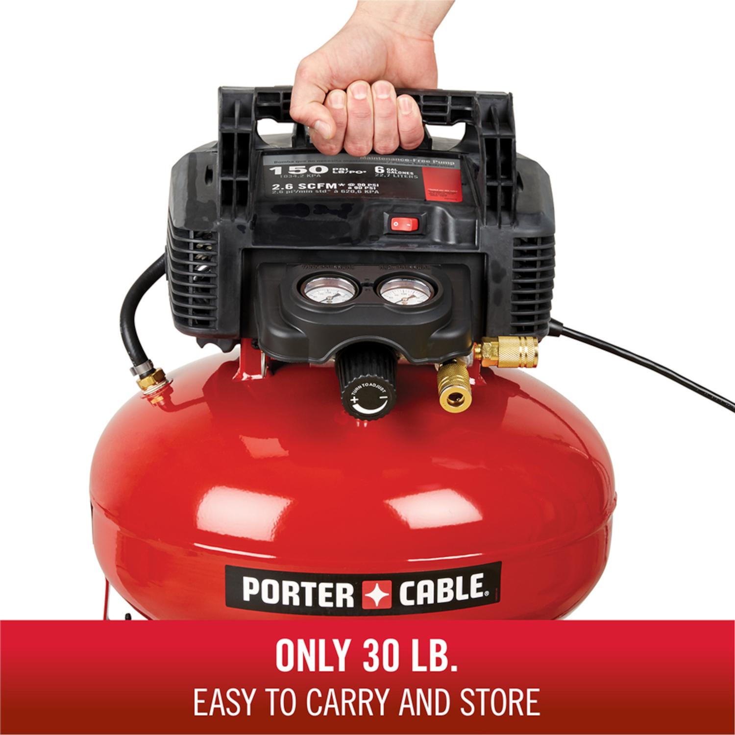 Porter Cable 6 gal Pancake Portable Air Compressor 150 psi 0.8 HP