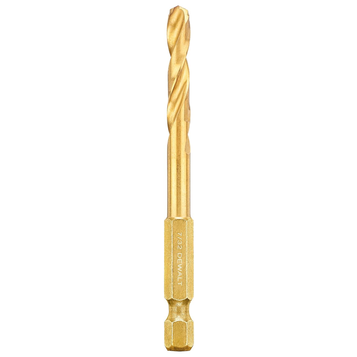 DEWALT Impact Ready 7/32 in. X 3-7/64 in. L High Speed Steel Drill Bit Quick-Change Hex Shank 1 pc