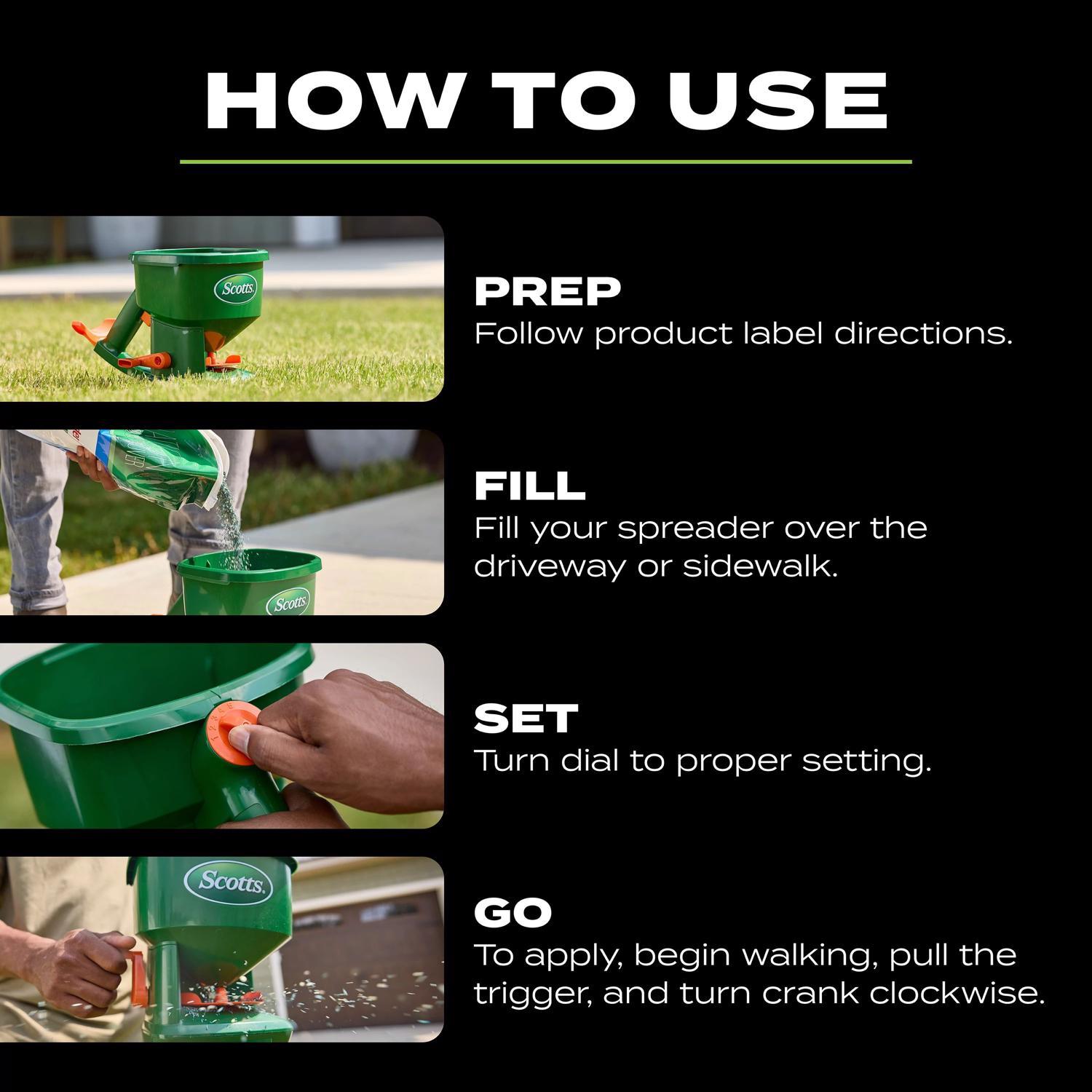 Scotts Whirl Handheld Spreader For Fertilizer/Ice Melt/Seed