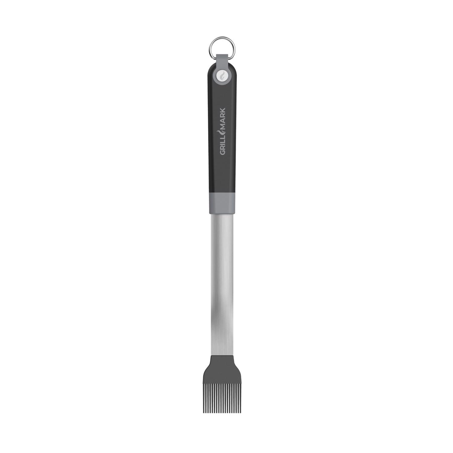 Grill Mark Silicone/Steel Black/Silver Grill Basting Brush 1 pk