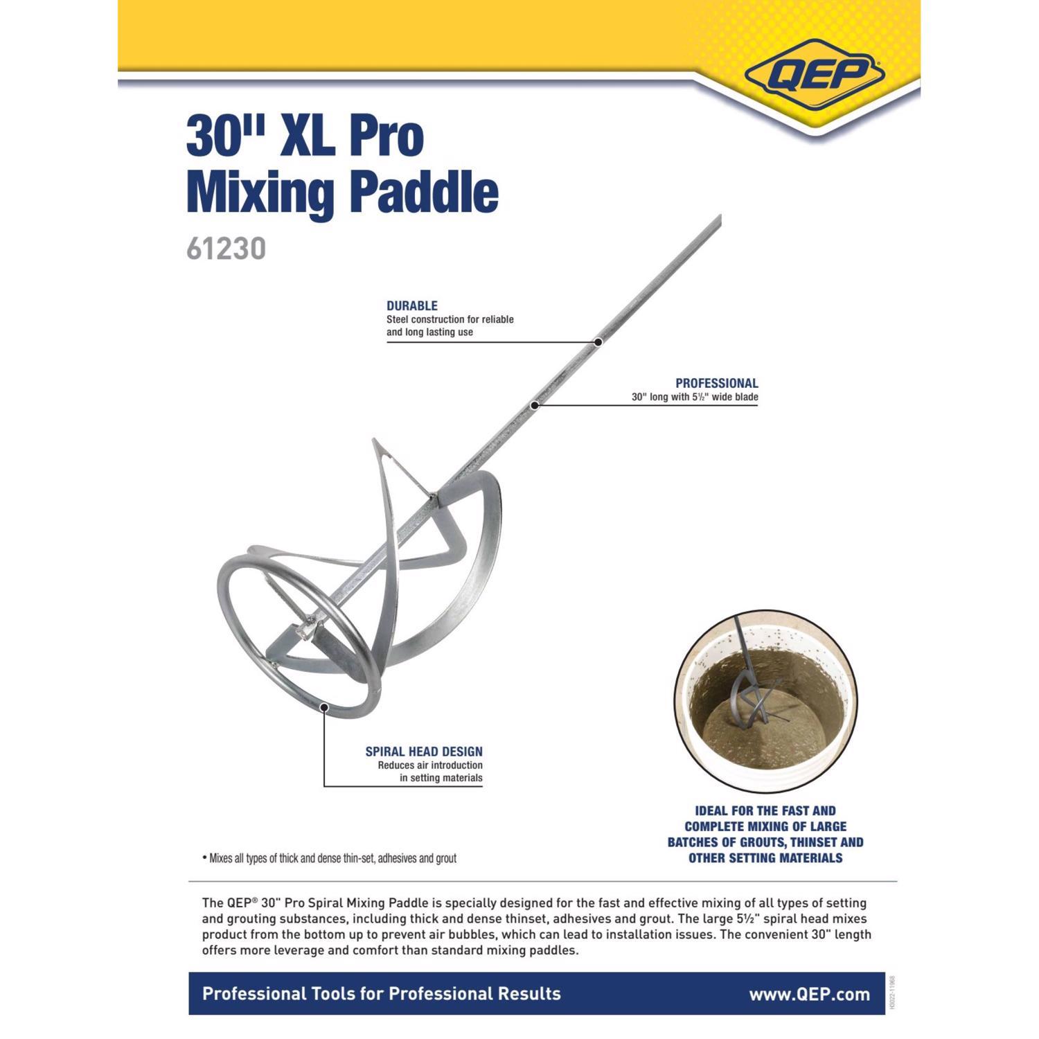 QEP 30 in. H X 5.5 in. W Steel Grout Mixing Paddle 1 pk
