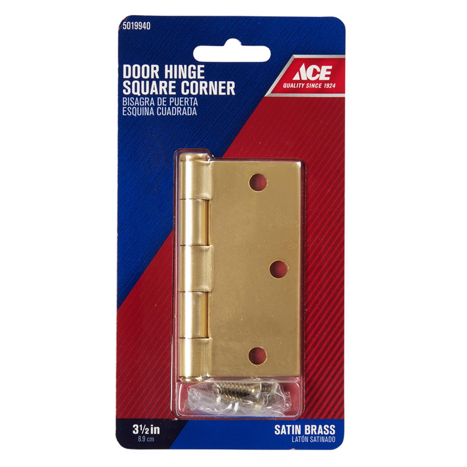 Ace 3-1/2 in. L Satin Brass Residential Door Hinge 1 pk