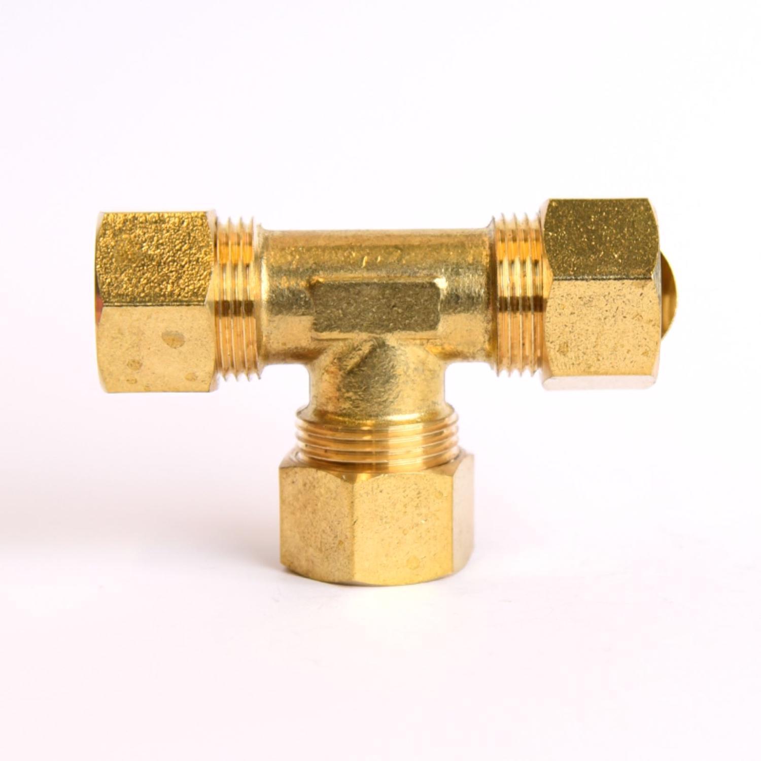 ATC 5/8 in. Compression 5/8 in. D Compression Yellow Brass Tee
