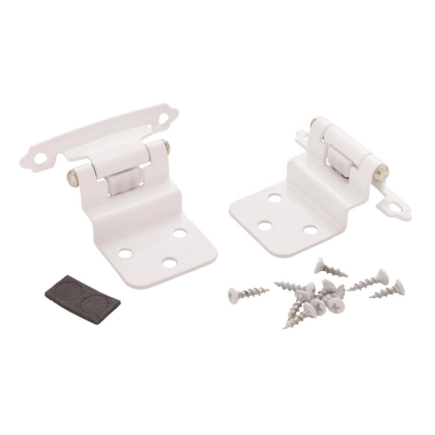 Amerock 2-15/79 in. W X 2-3/4 in. L White Steel Self-Closing Hinge 2 pk