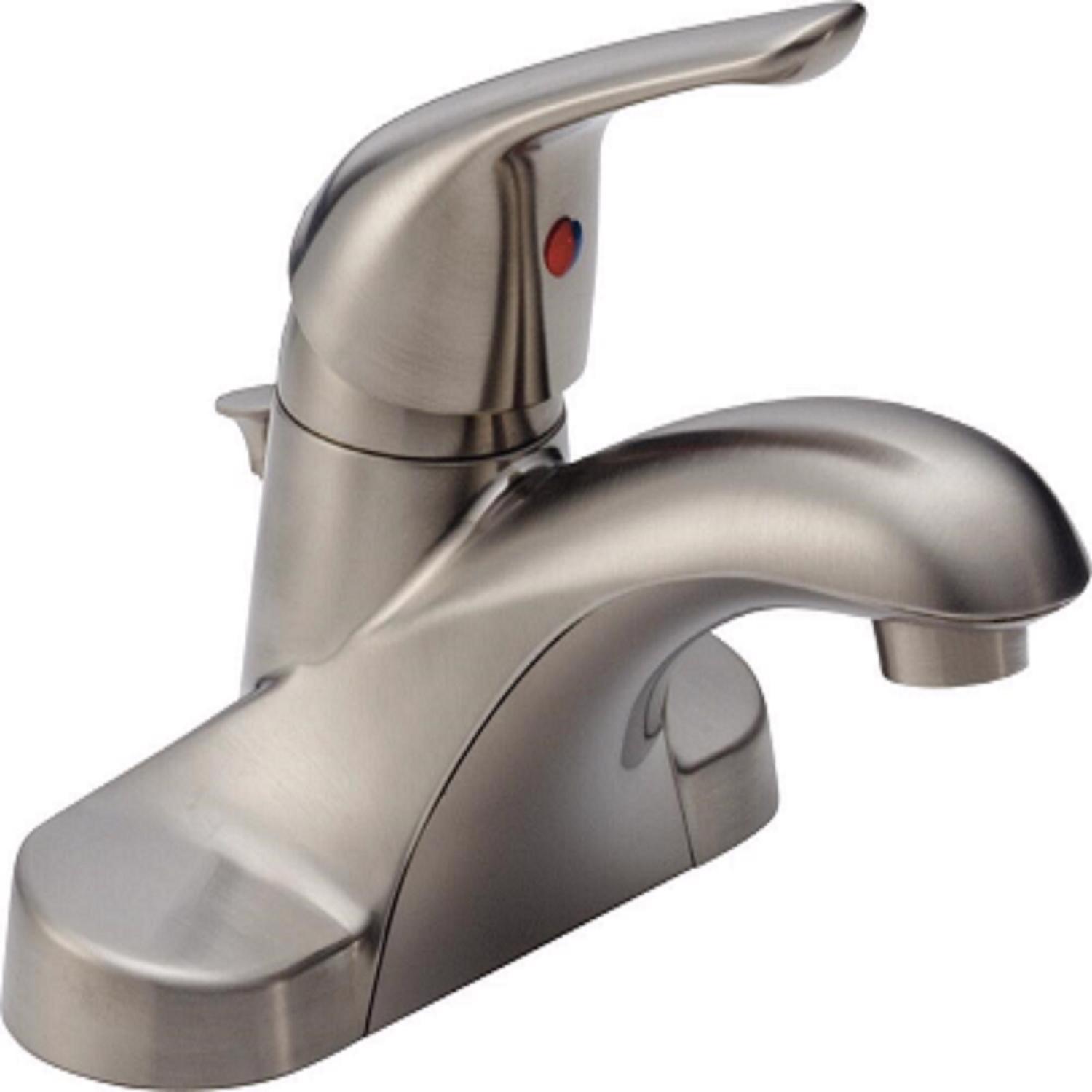Delta Foundations Stainless Steel Pop-up Bathroom Sink Faucet 4 in.