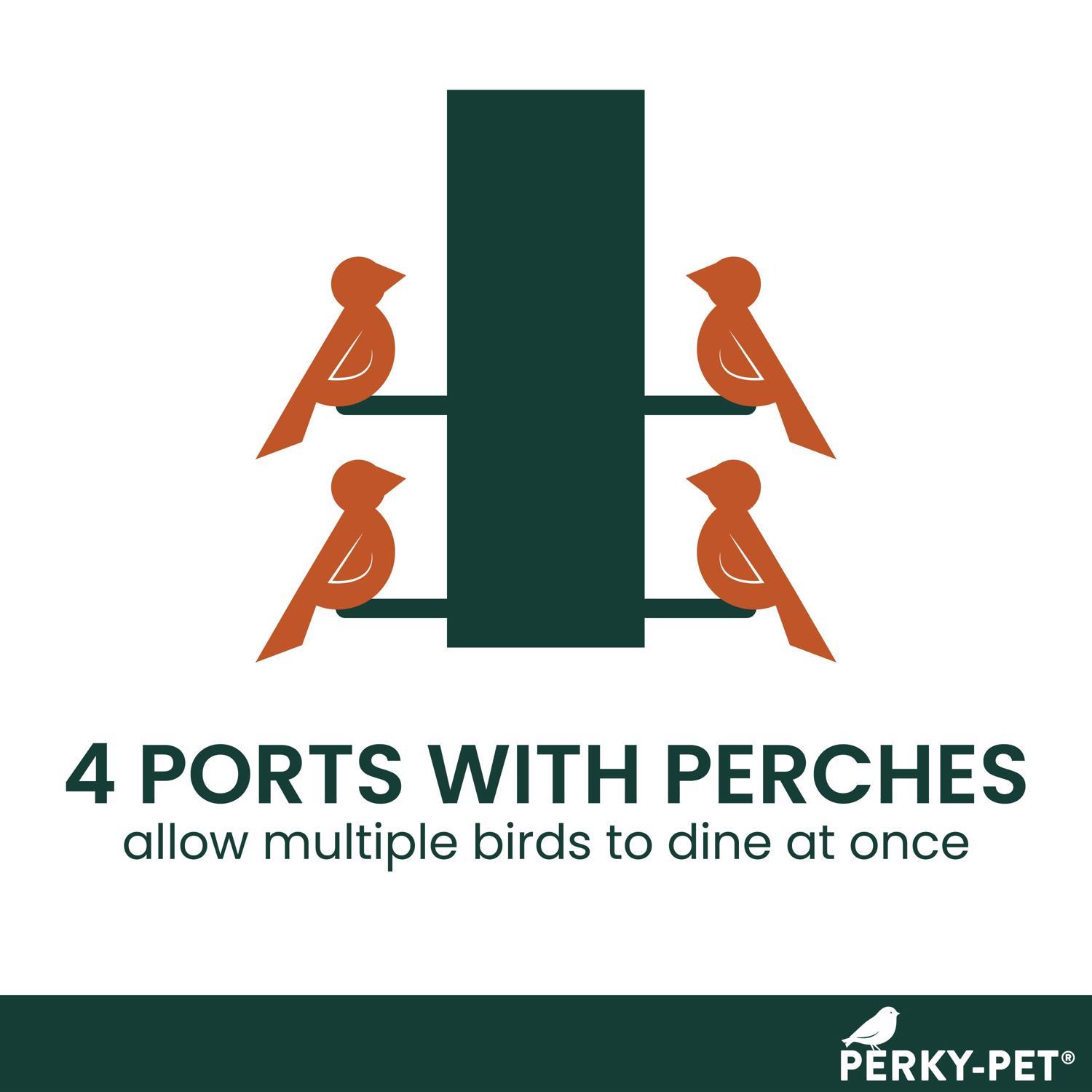 Perky-Pet Finch Plastic 2 in 1 Tube Bird Feeder 4 ports