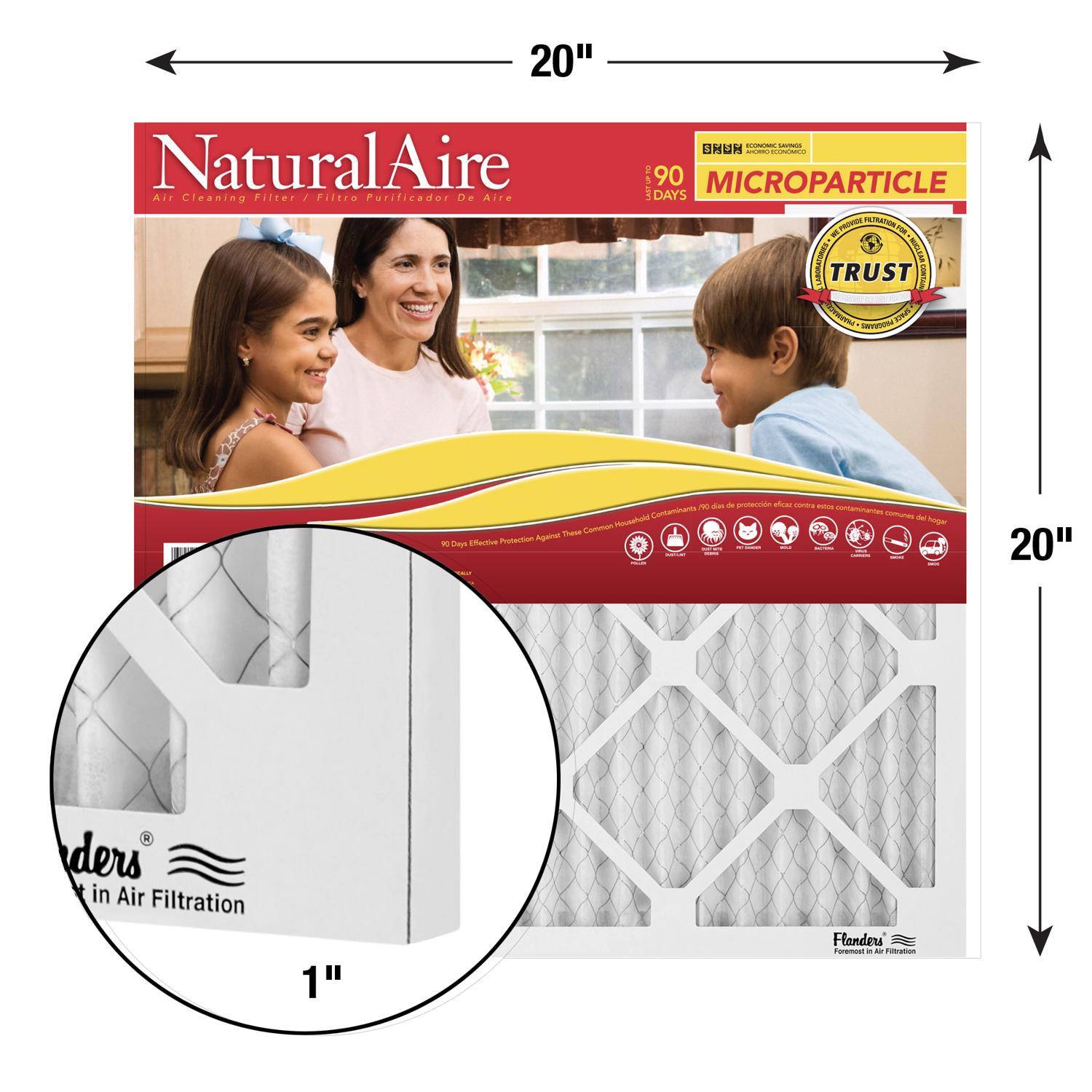 NaturalAire 20 in. W X 20 in. H X 1 in. Synthetic 10 MERV Pleated Microparticle Air Filter 1 pk