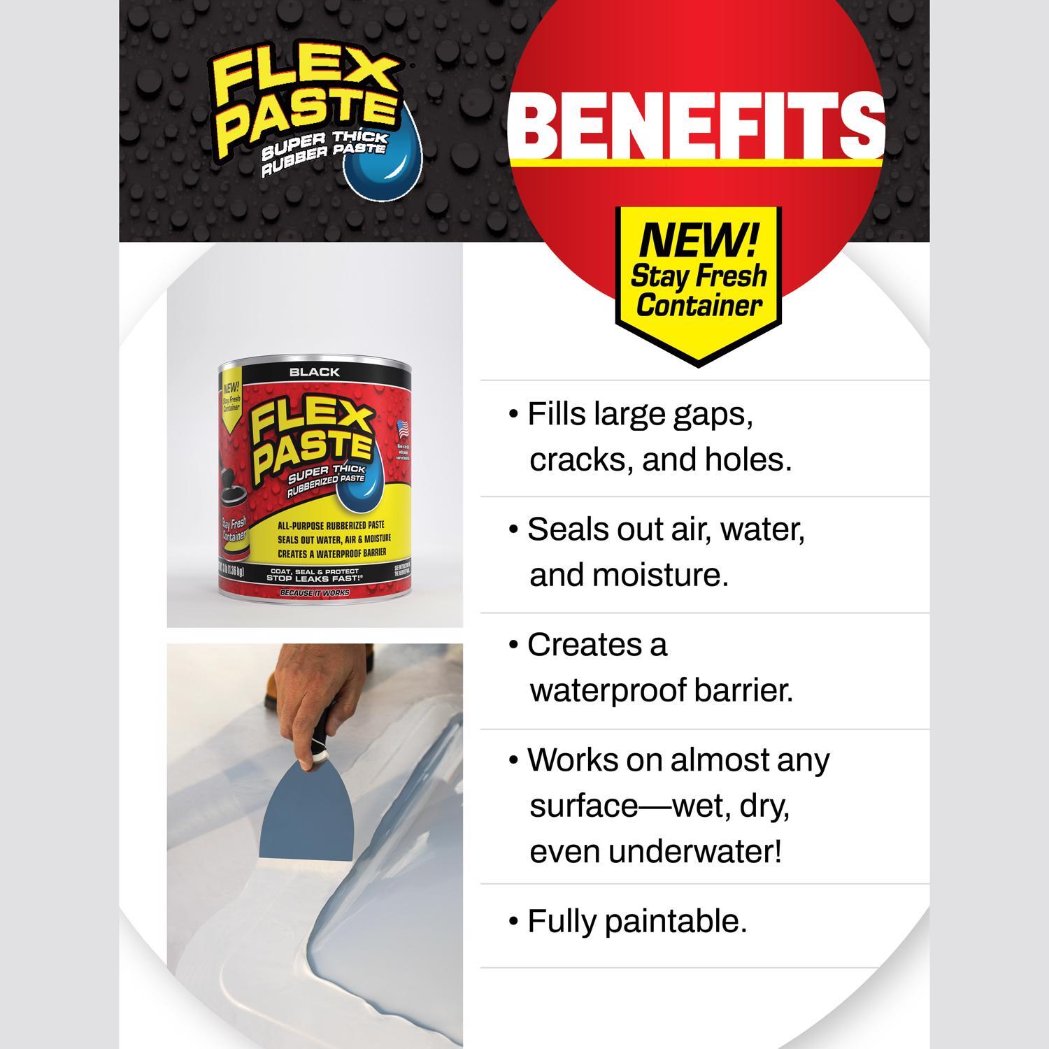 Flex Seal Family of Products Flex Paste Black Rubberized Paste 1 lb