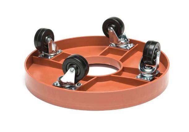 Devault 12 in. Terra Cotta Plant Dolly With Center Hole