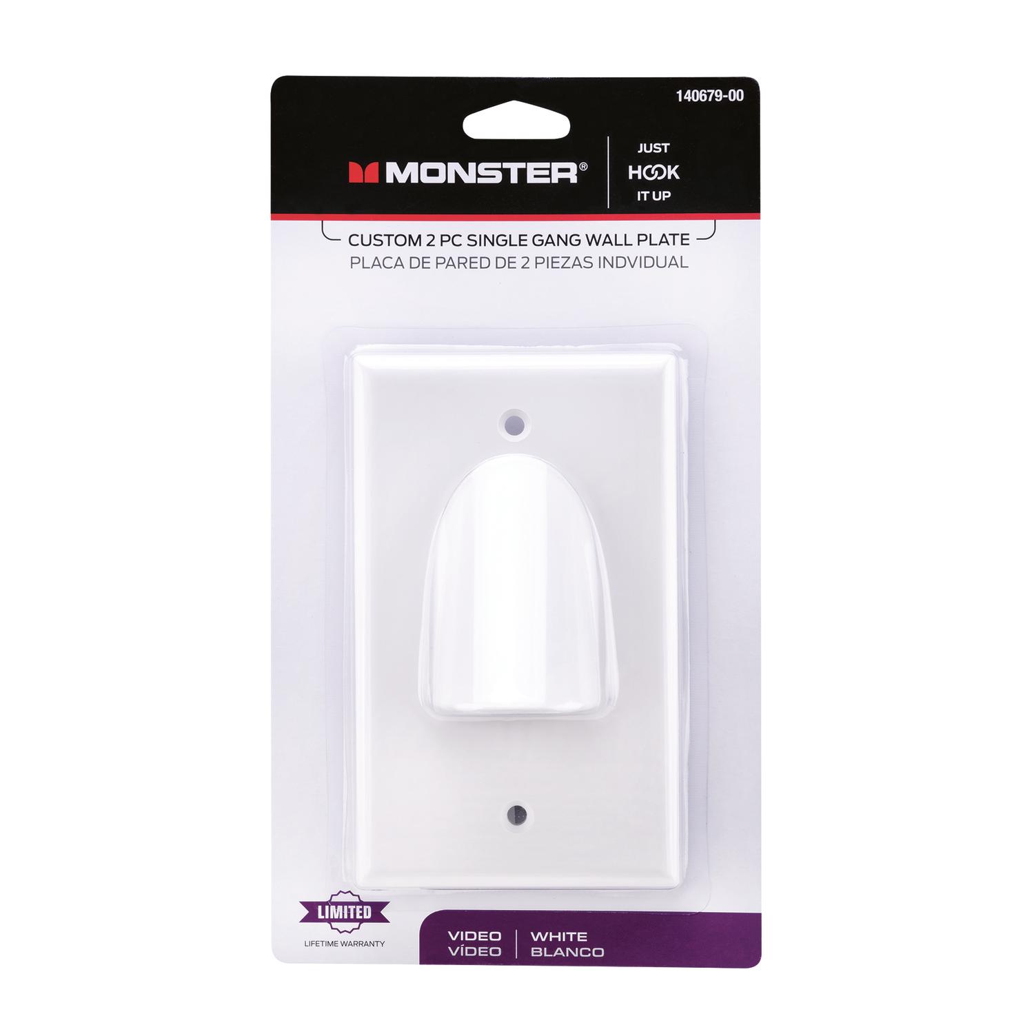 Monster Just Hook It Up White 1 gang Plastic Home Theater Wall Plate 1 pk