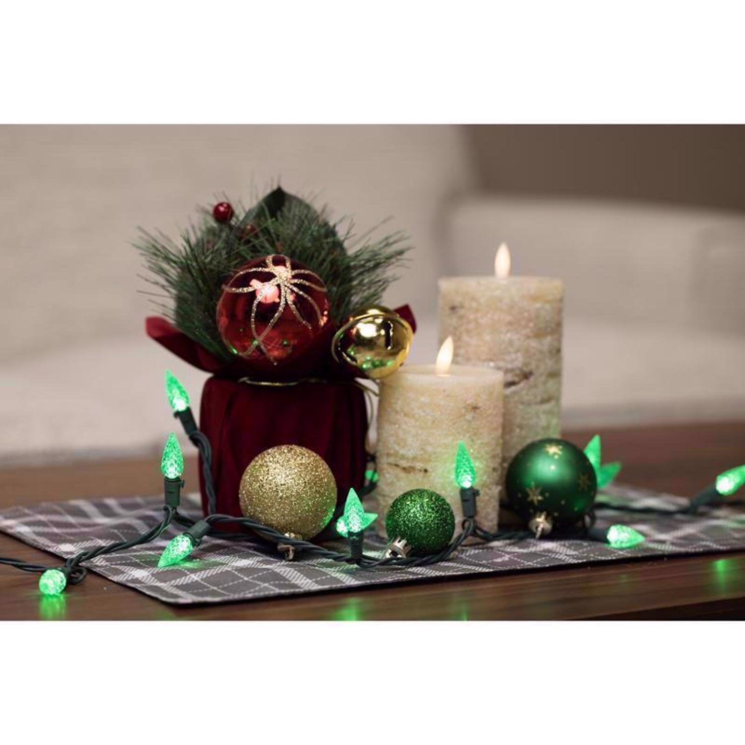 Celebrations Classic LED C6 Green 100 ct String Christmas Lights 24.75 ft.