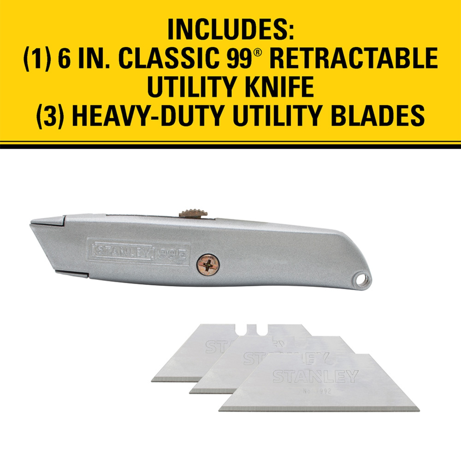 Stanley Classic 99 6 in. Retractable Utility Knife Gray 1 pk