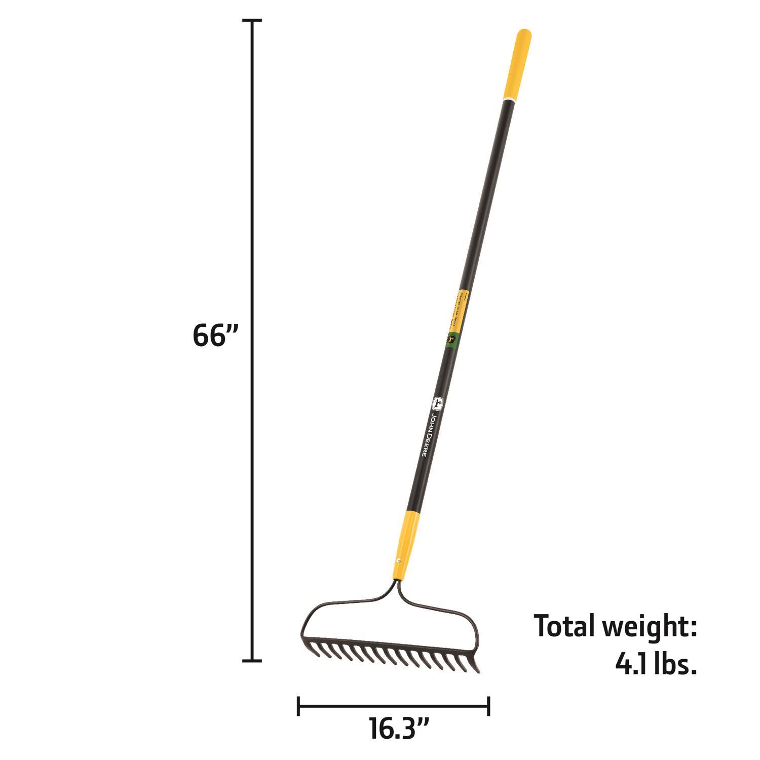 John Deere 66 in. 15 Tine Steel Bow Rake Fiberglass Handle