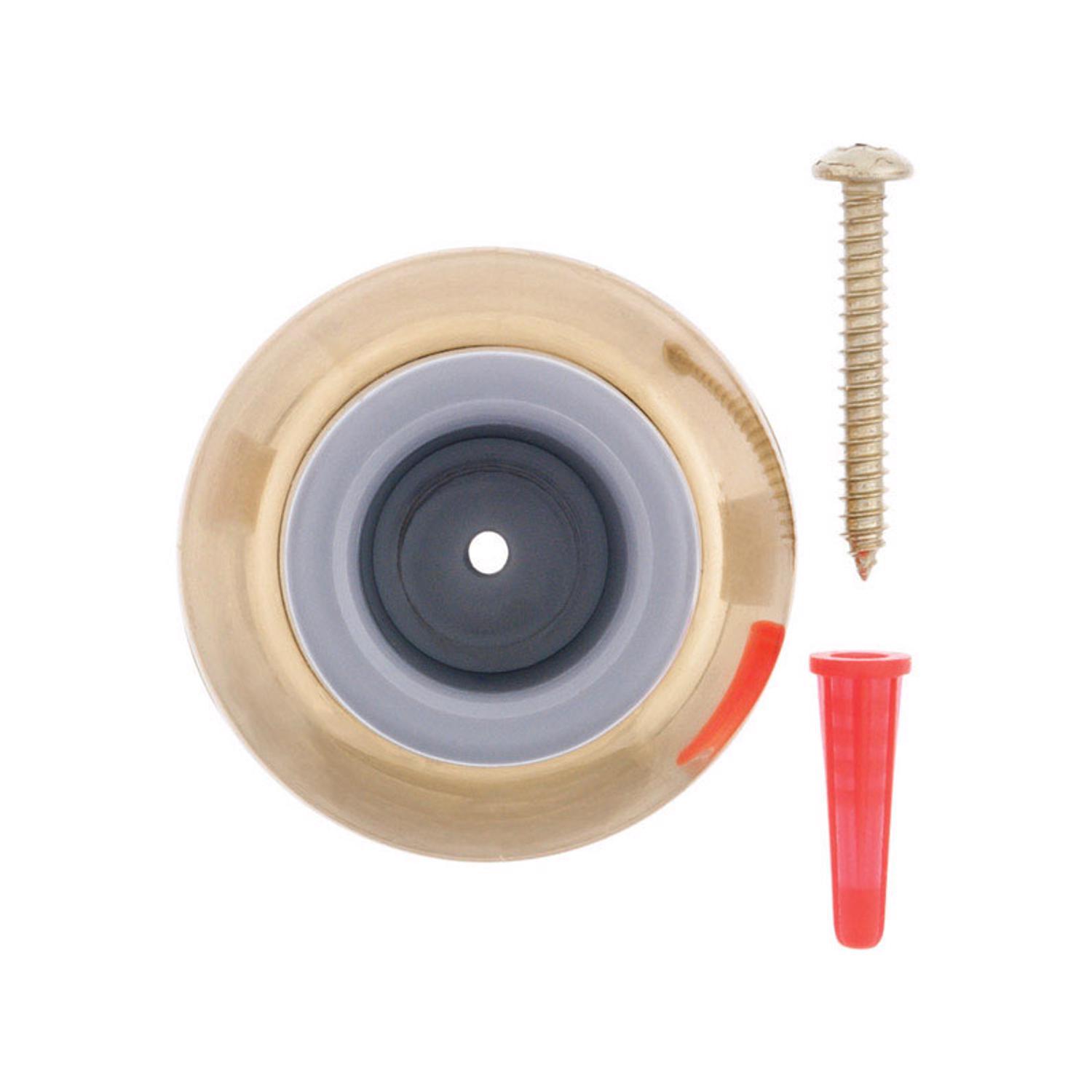 Ace 1-7/8 in. W Solid Brass Brass Yellow Wall Door Stop Mounts to door and wall 1/8 in.