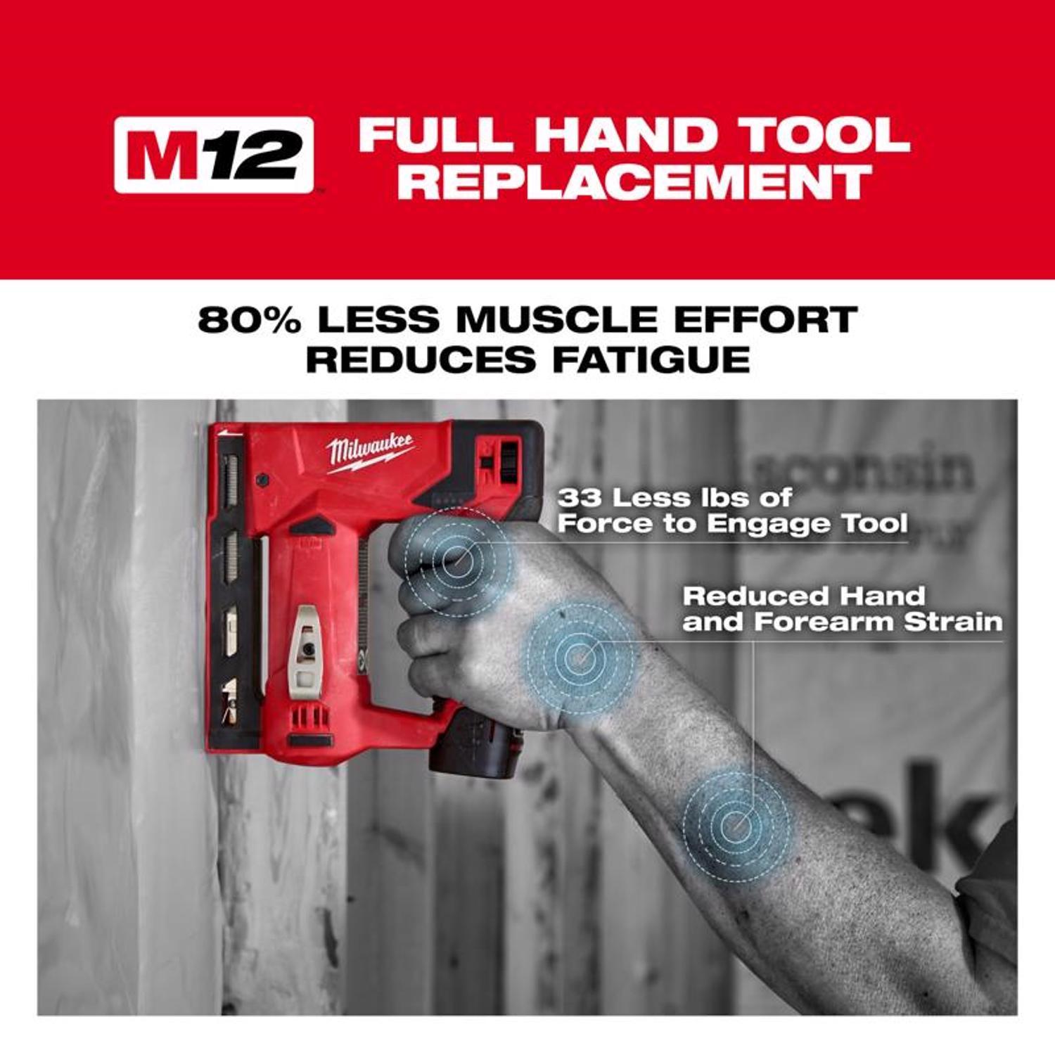 Milwaukee M12 3/8 in. D-Handle Crown Stapler