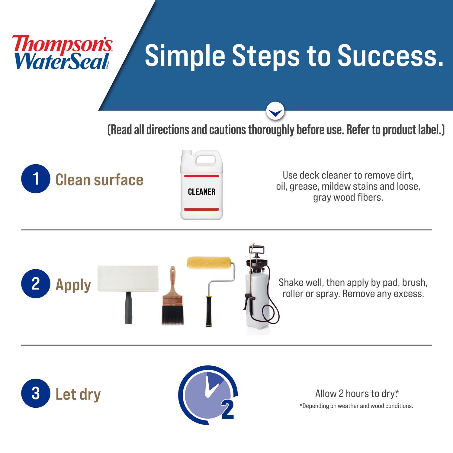 Thompson's WaterSeal Wood Sealer Transparent Harvest Gold Waterproofing Wood Stain and Sealer 1 gal