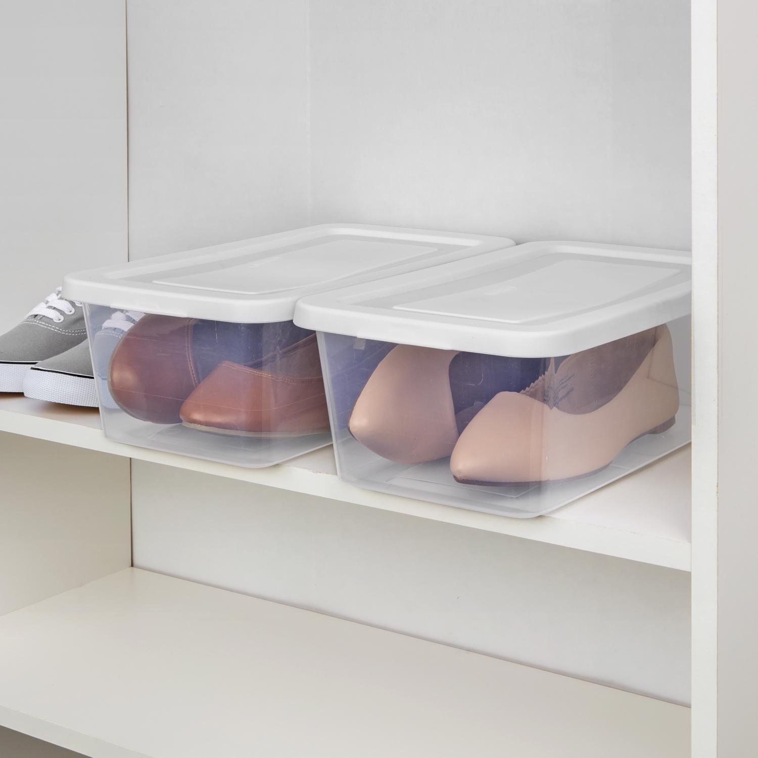 Sterilite 6 qt Clear Storage Box 4.875 in. H X 8.25 in. W X 13.625 in. D Stackable