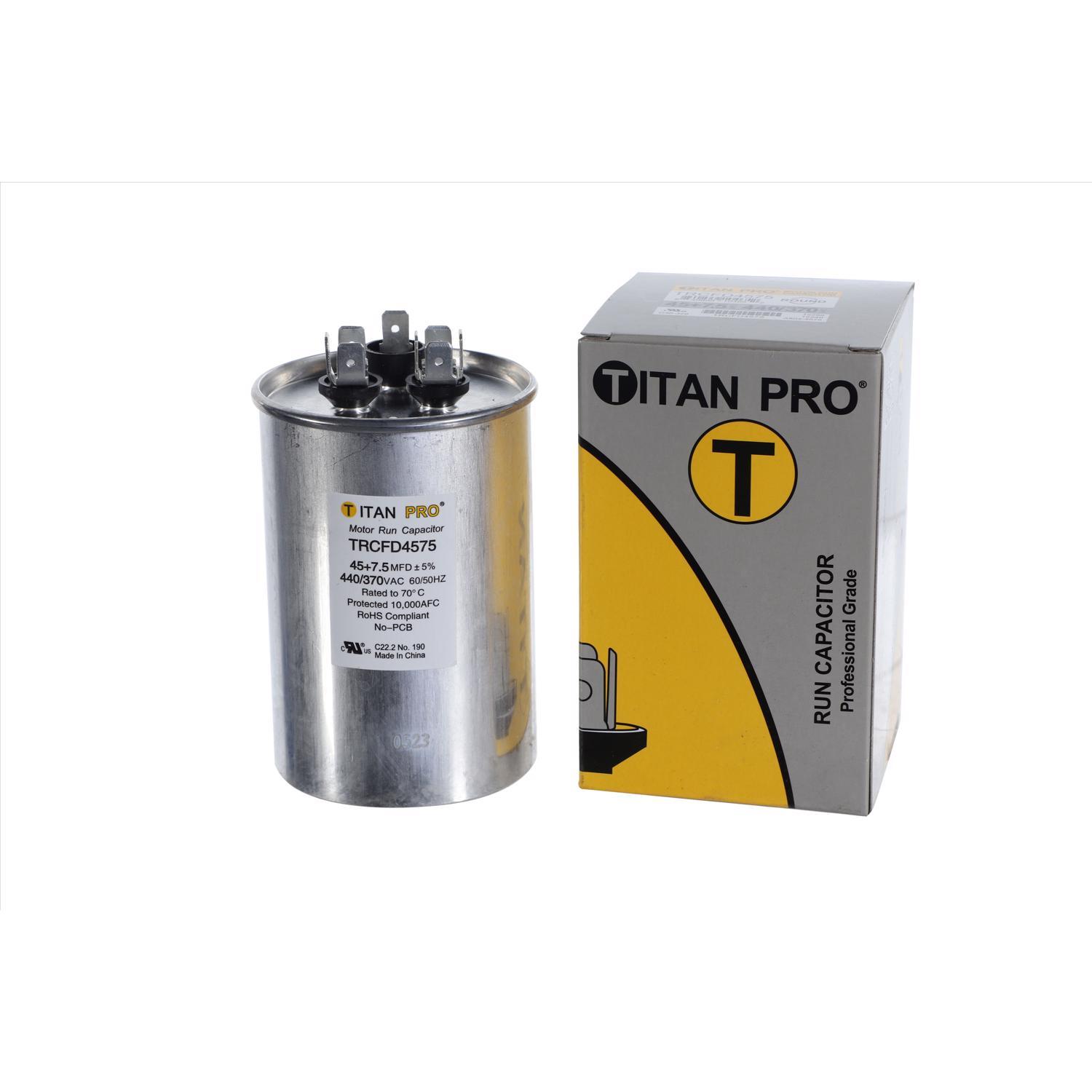 Titan Pro 45+7.5 MFD 440 V Round Run Capacitor