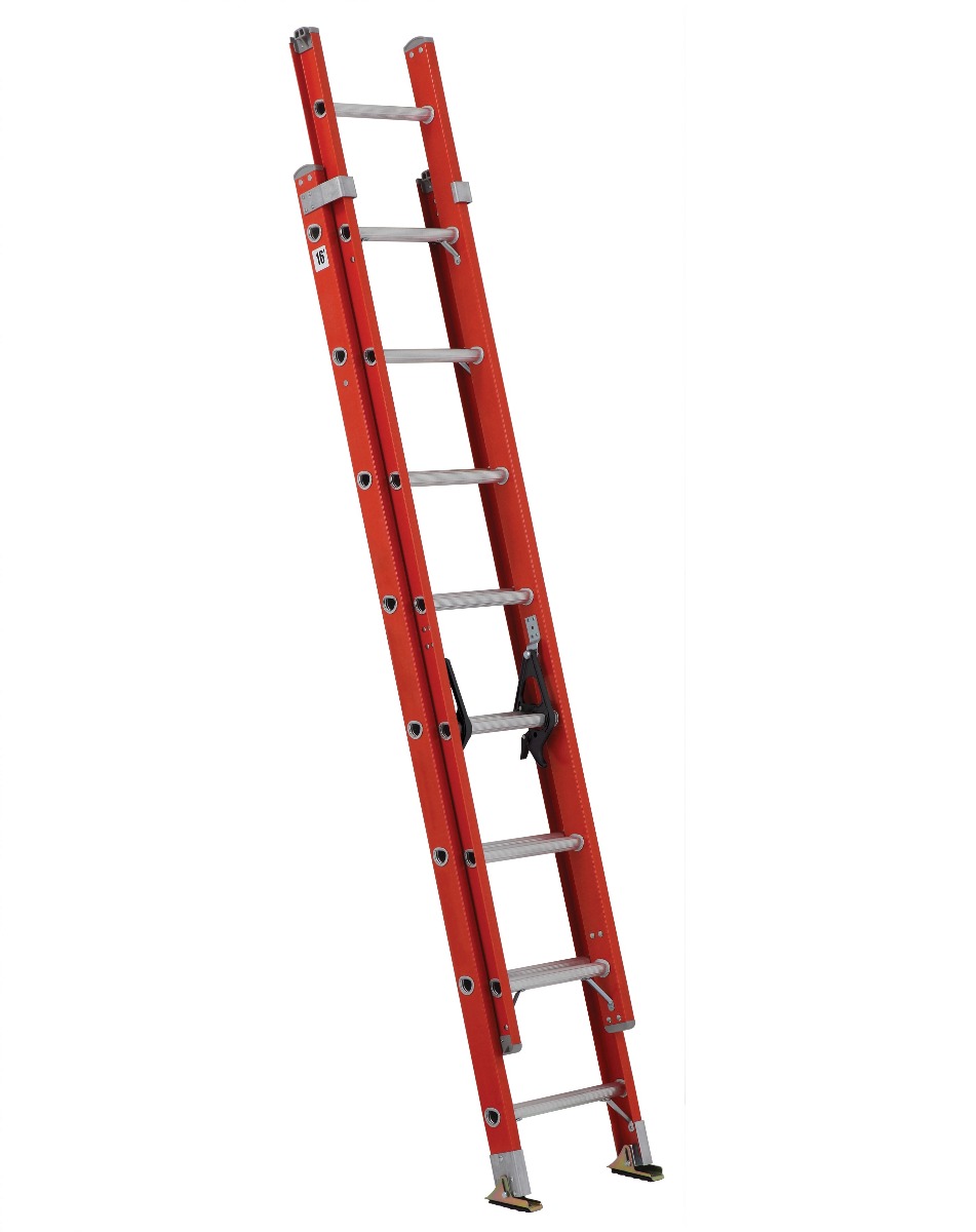 16 ft Louisville FE3216 Fiberglass Extension Ladder, Type IA, 300 lb Load Capacity