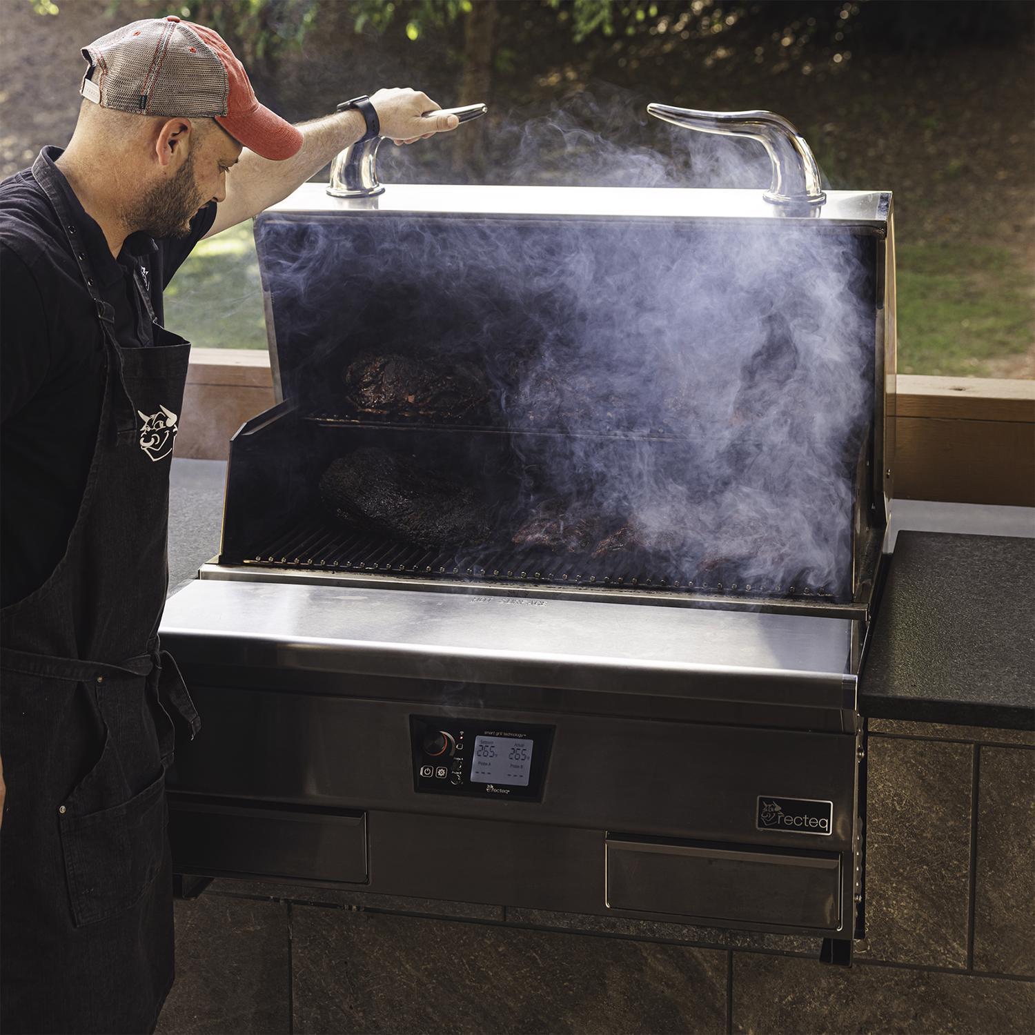 Recteq E-Series Built-in 1300 Wood Pellet Grill and Smoker Silver