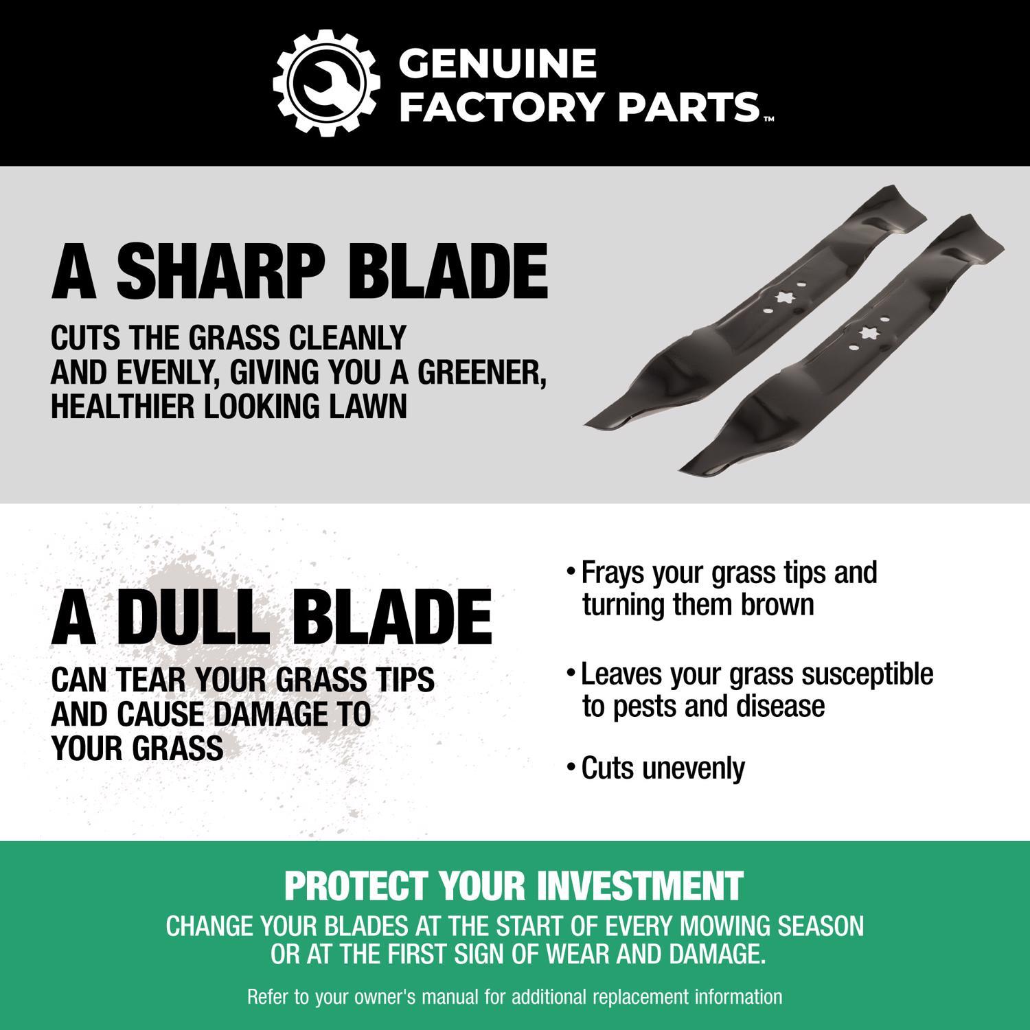 Genuine Factory Parts 42 in. Mulching Mower Blade Set For Riding Mowers 1 pk