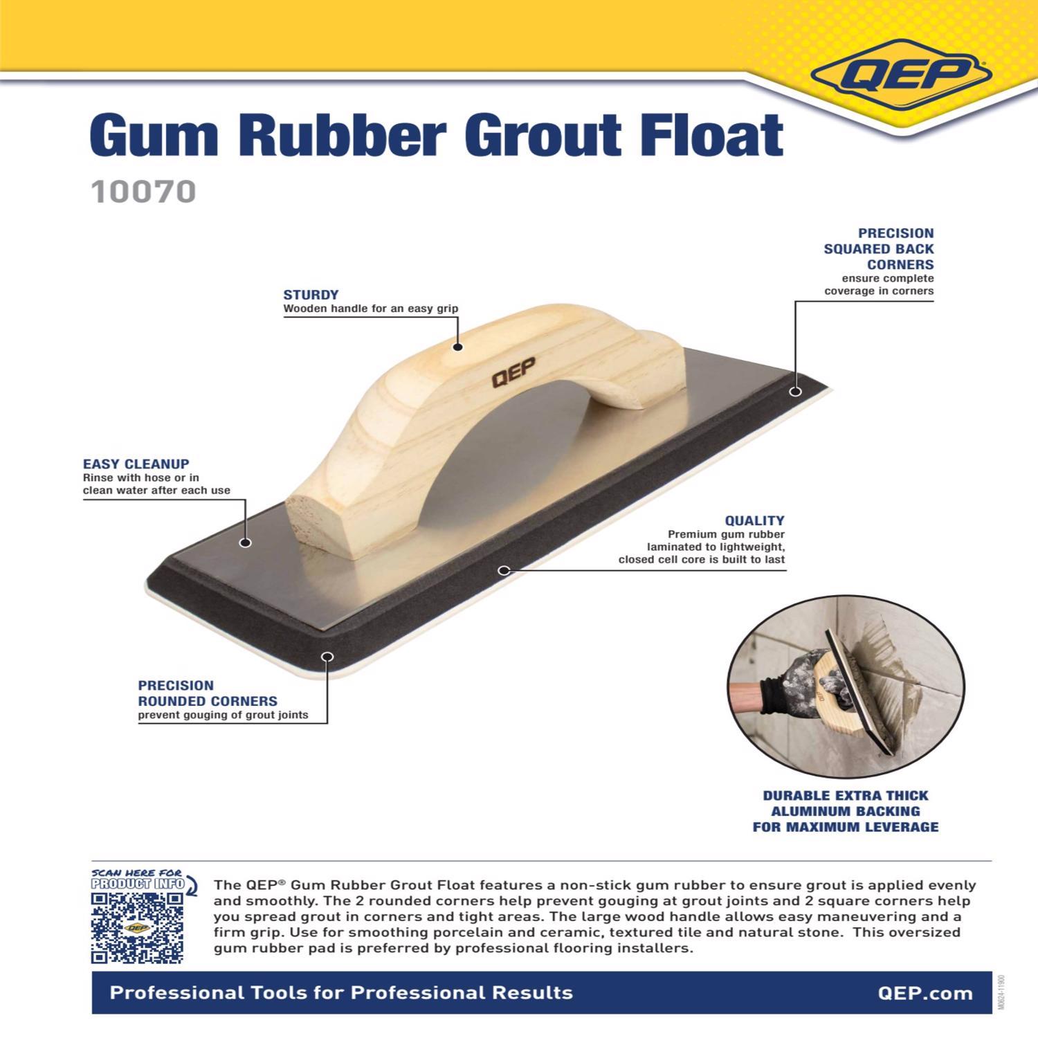 QEP 4 in. W X 9-1/2 in. L Rubber Grout Float Smooth