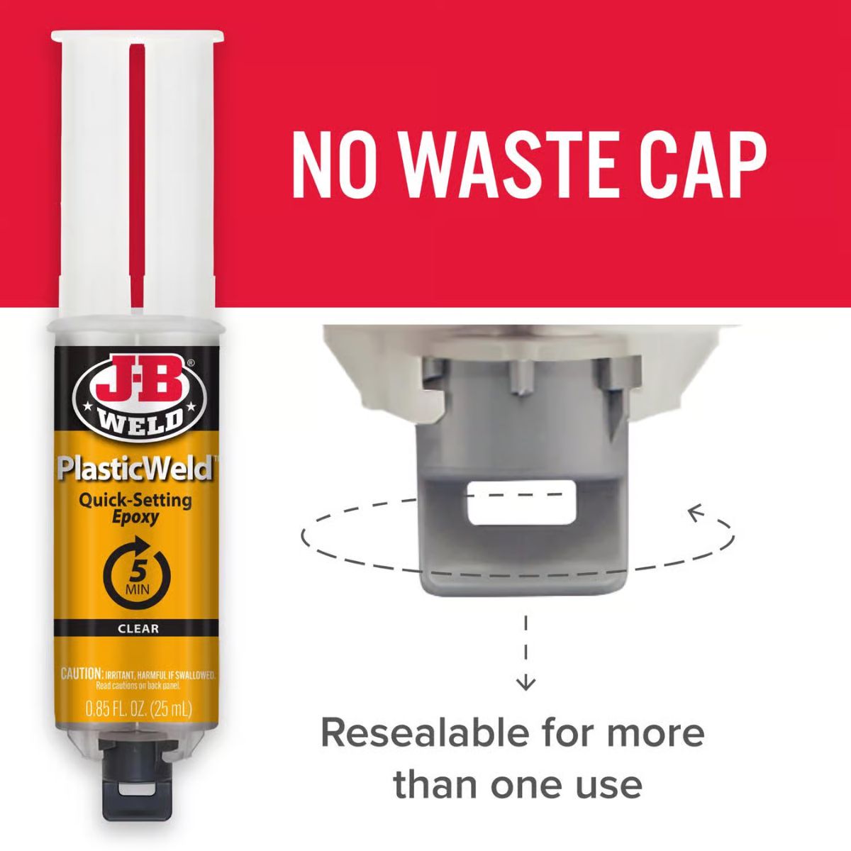 J-B Weld Plastic Weld High Strength Automotive Epoxy Gel 0.85 oz.