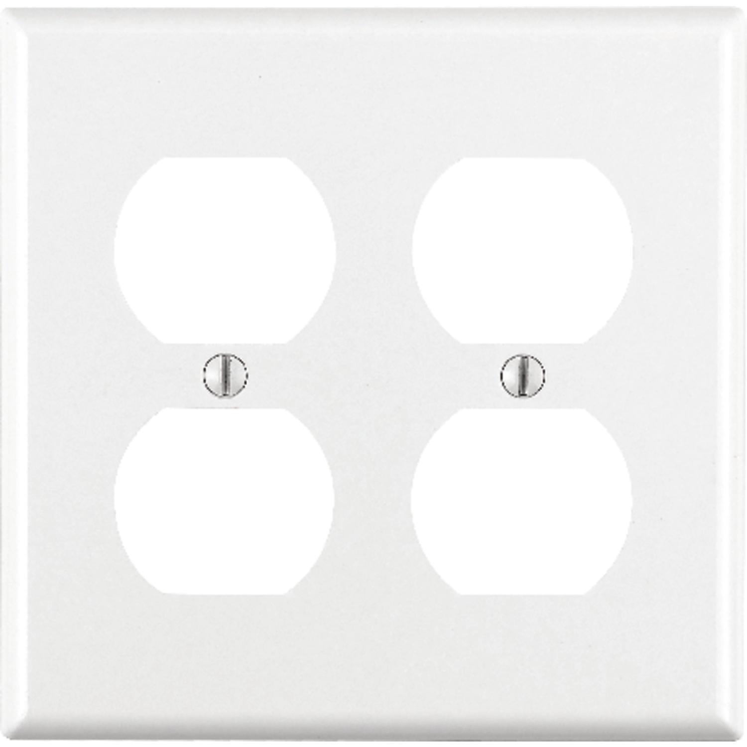 Leviton White 2 gang Thermoset Plastic Duplex Wall Plate 1 pk