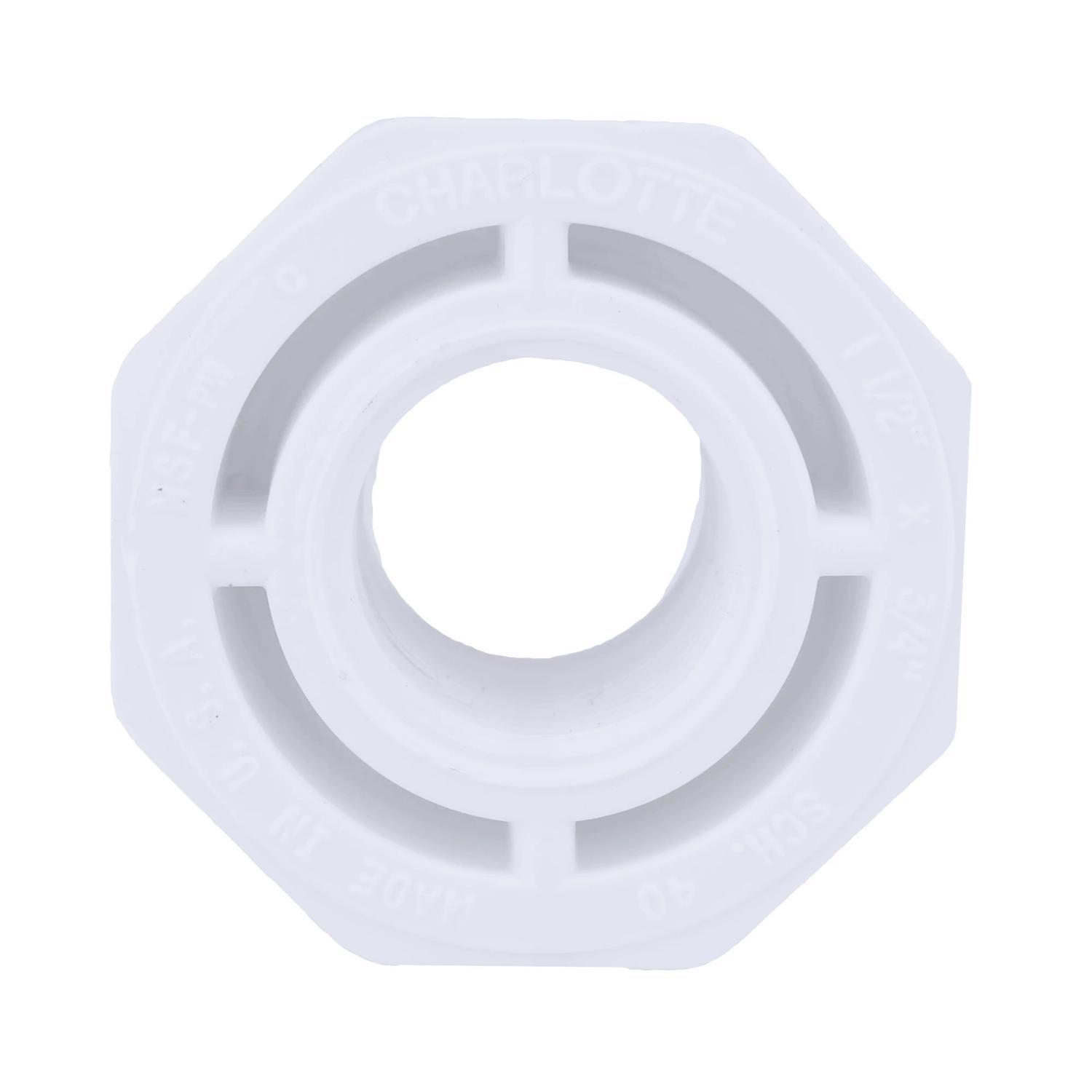 Charlotte Pipe Schedule 40 1-1/2 in. Spigot X 3/4 in. D FPT PVC Reducing Bushing 1 pk