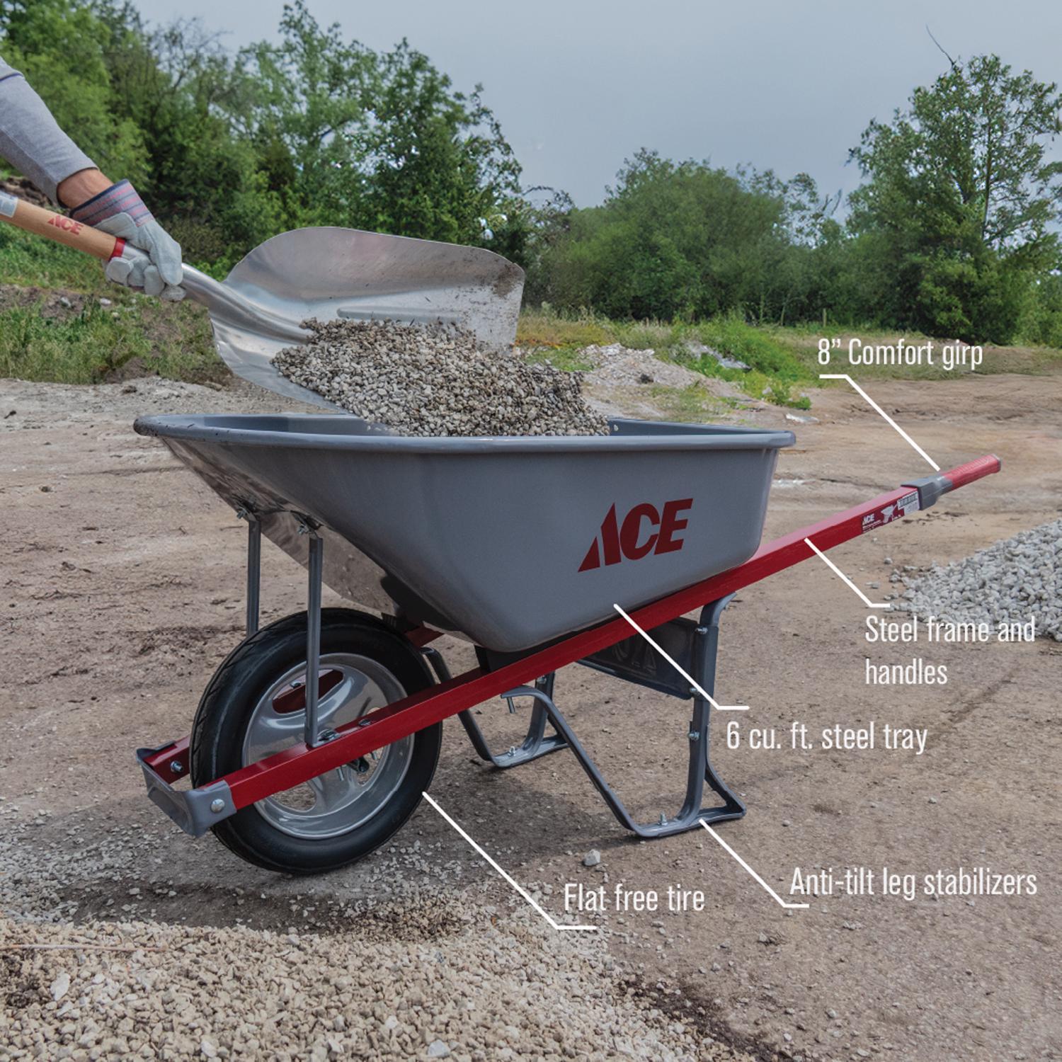 Ace Steel Contractor Wheelbarrow 6 cu ft