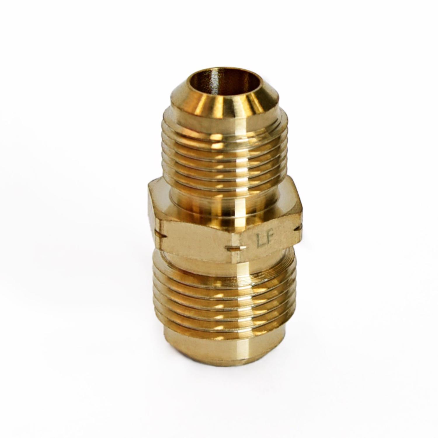 ATC 5/8 in. Flare 1/2 in. D Flare Yellow Brass Union