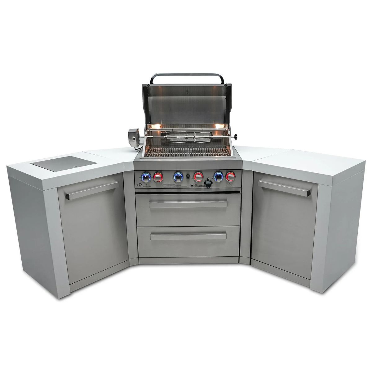 Mont Alpi 4-Burner Deluxe island with 45-degree corners