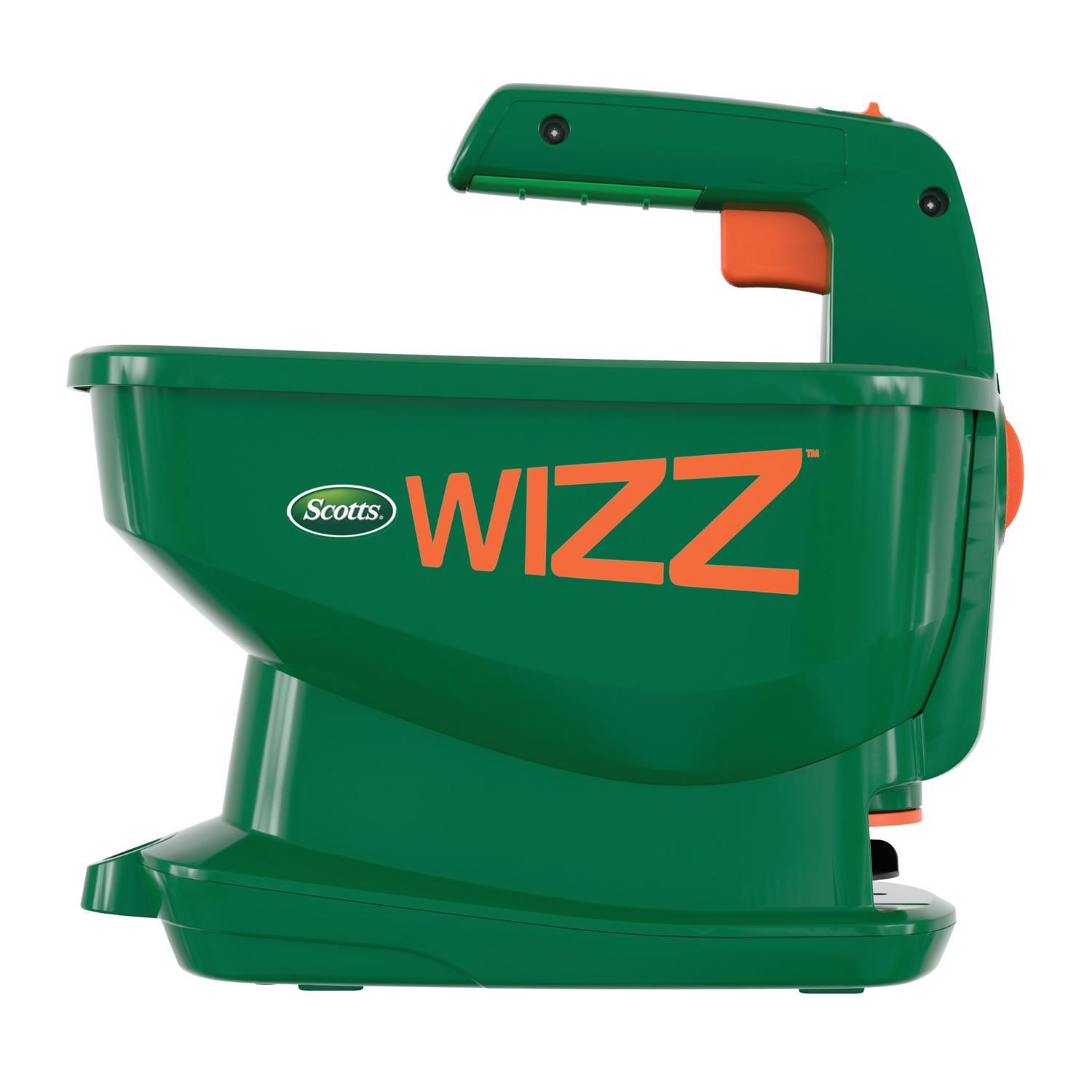 Scotts Wizz 60 in. W Handheld Spreader For Fertilizer/Ice Melt/Seed 4 lb