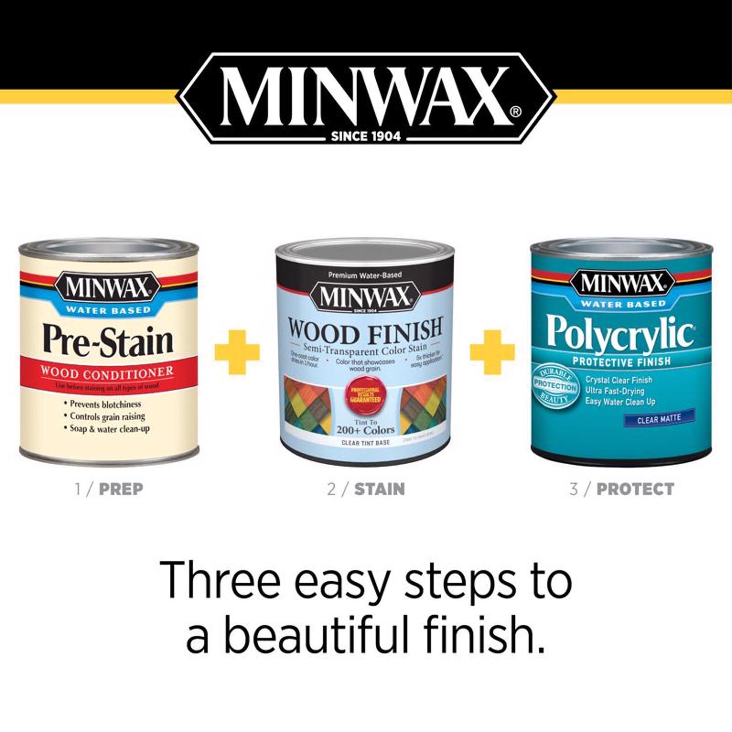 Minwax Wood Finish Water-Based Semi-Transparent True Black Water-Based Acrylic Emulsion Wood Finish