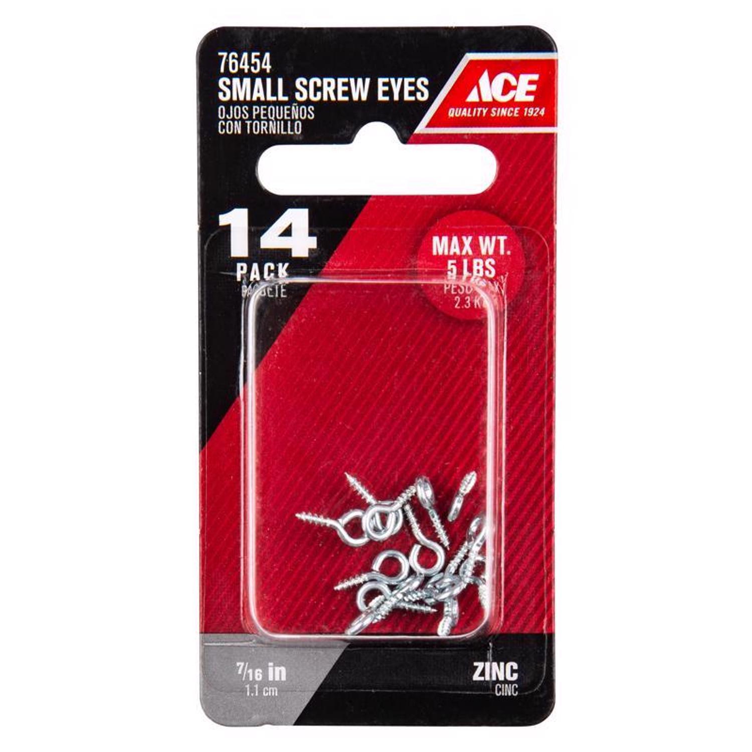 Ace 1/16 in. D X 7/16 in. L Zinc-Plated Steel Screw Eye 5 lb. cap. 14 pk