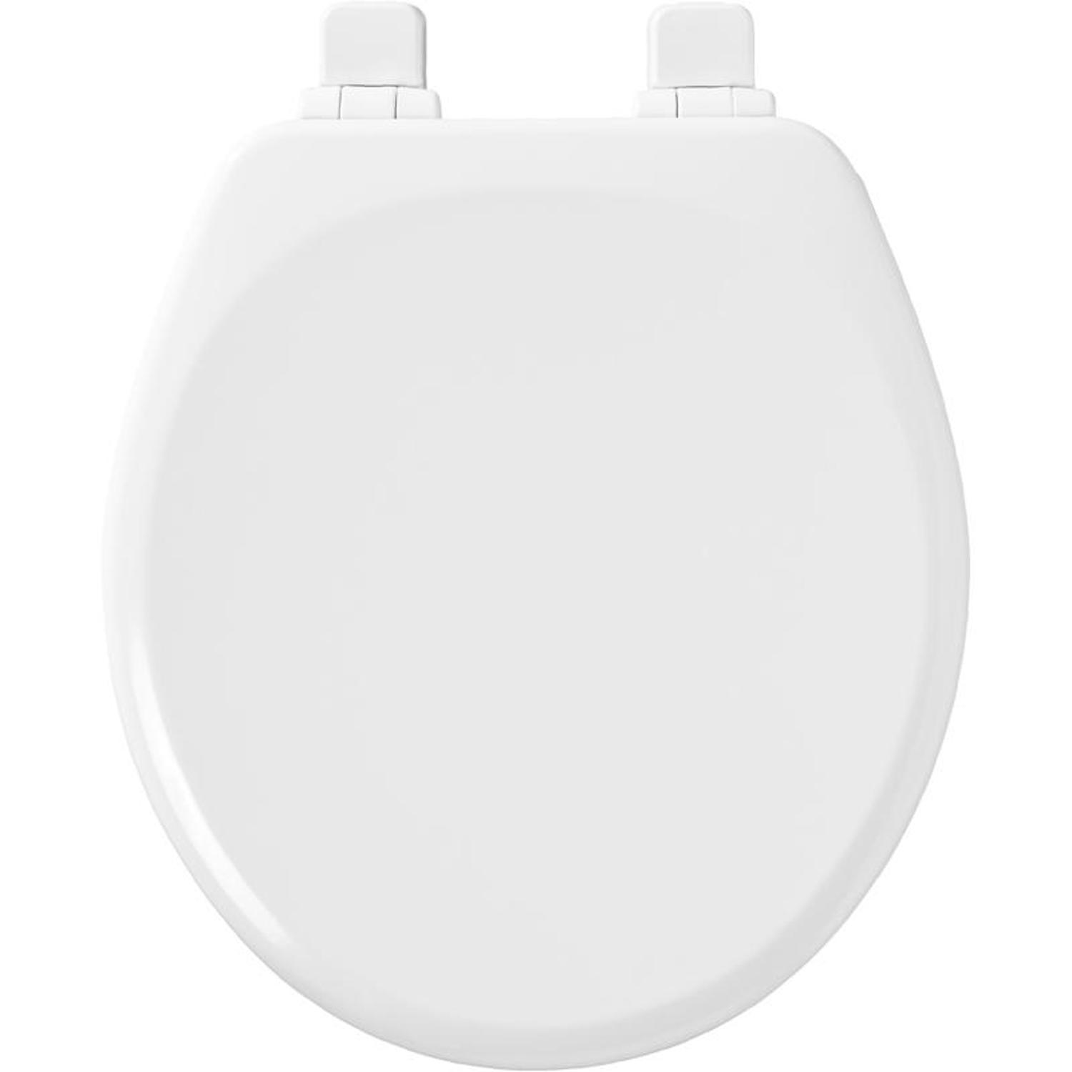 Mayfair by Bemis Lannon Slow Close Round White Enameled Wood Toilet Seat