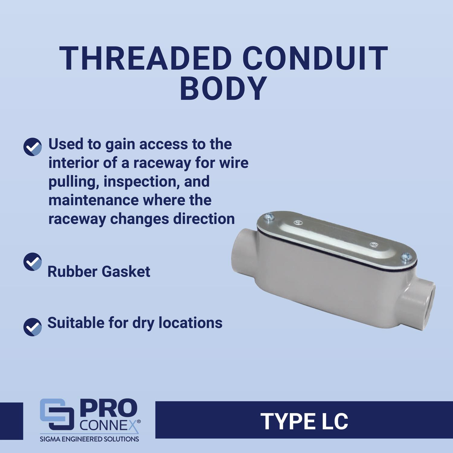 Sigma Engineered Solutions ProConnex 3/4 in. D Die-Cast Aluminum Conduit Body For Rigid 1 pk