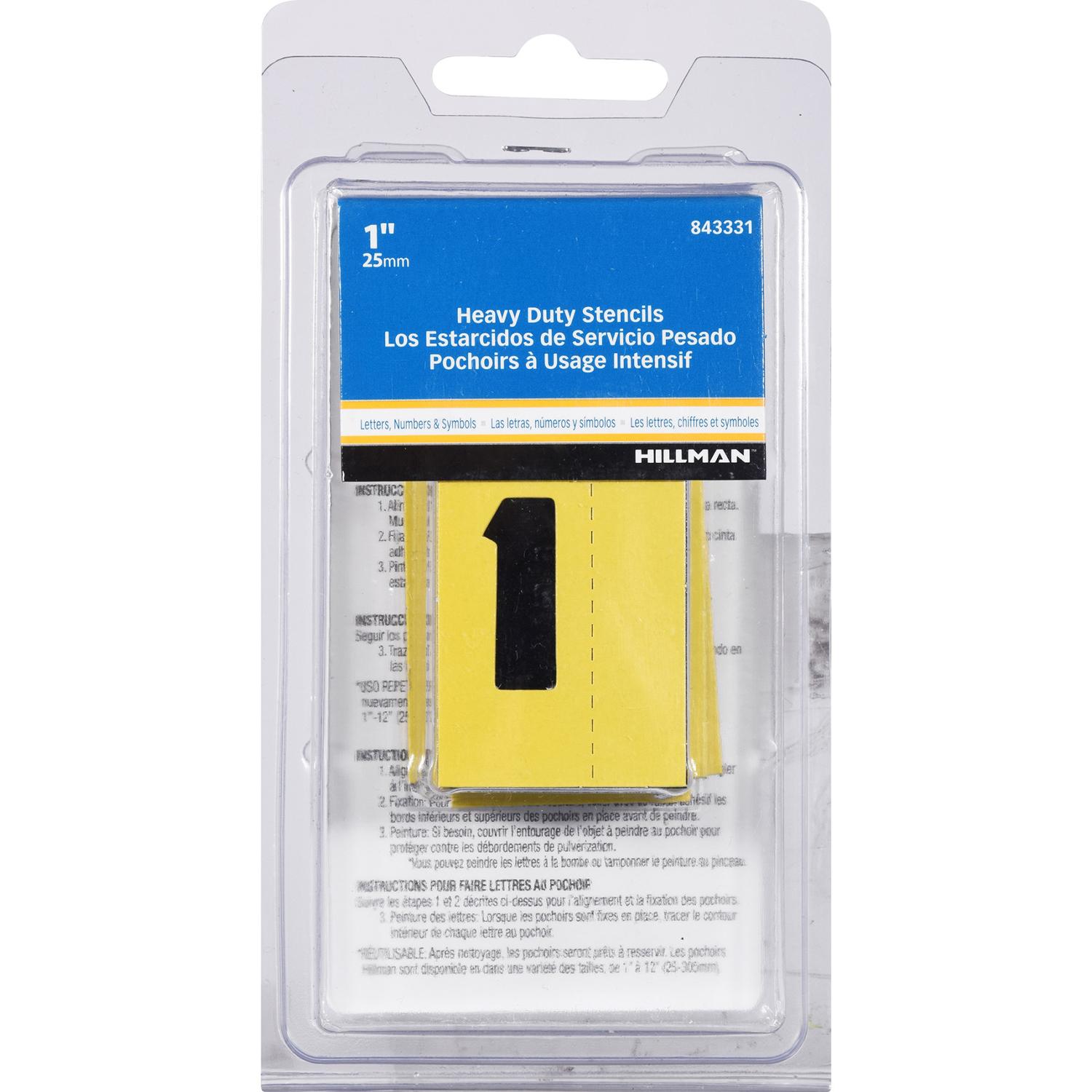 HILLMAN 1 in. Card Stock Block Letter & Number Stencil Pack 1 Inch Stencil Set 47 pk